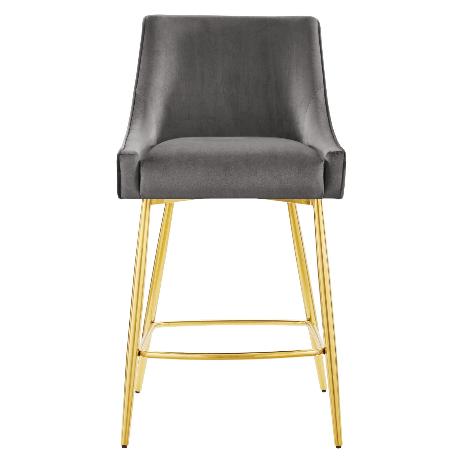 Modway Barstools - Discern Performance Velvet Counter Stool Gray