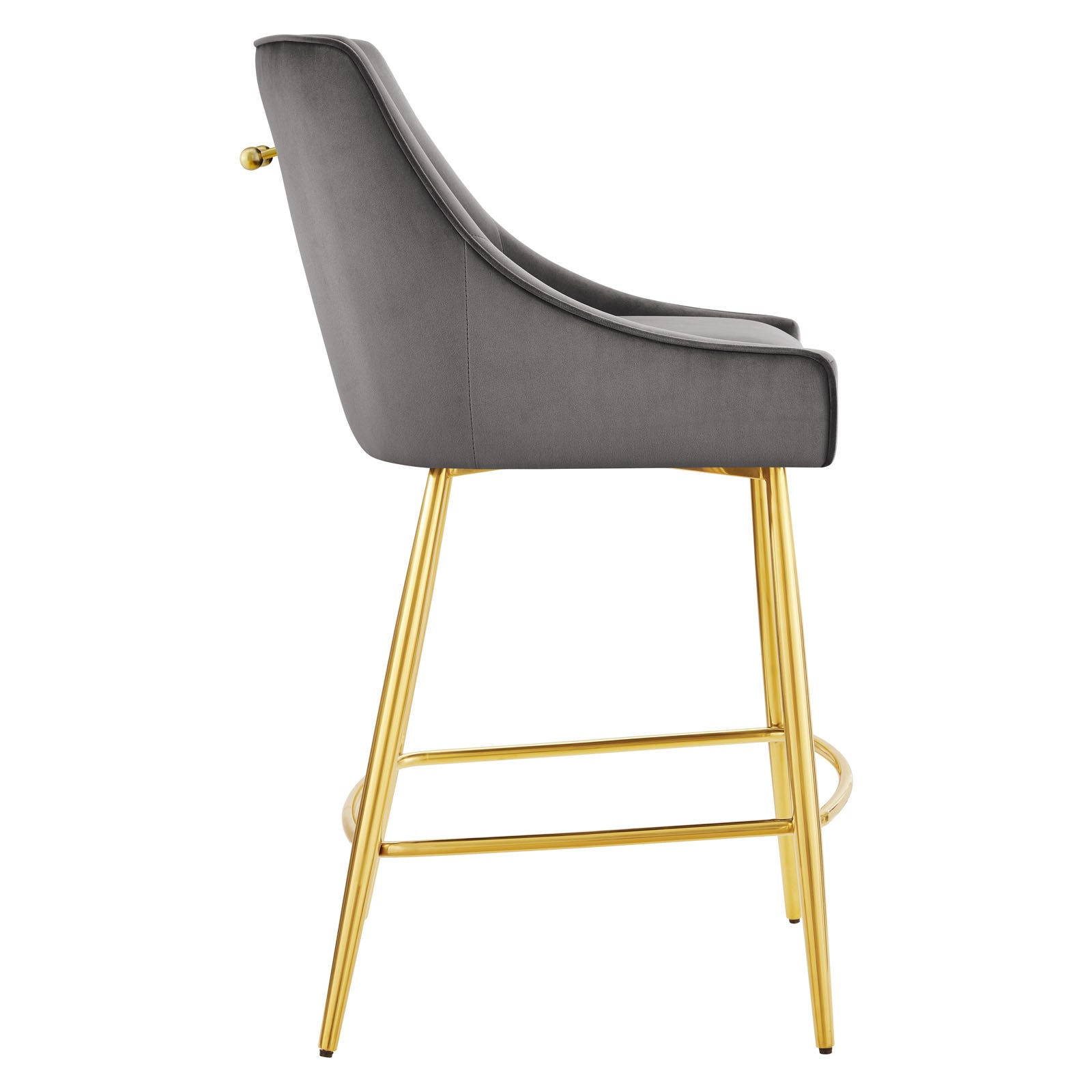Modway Barstools - Discern Performance Velvet Counter Stool Gray