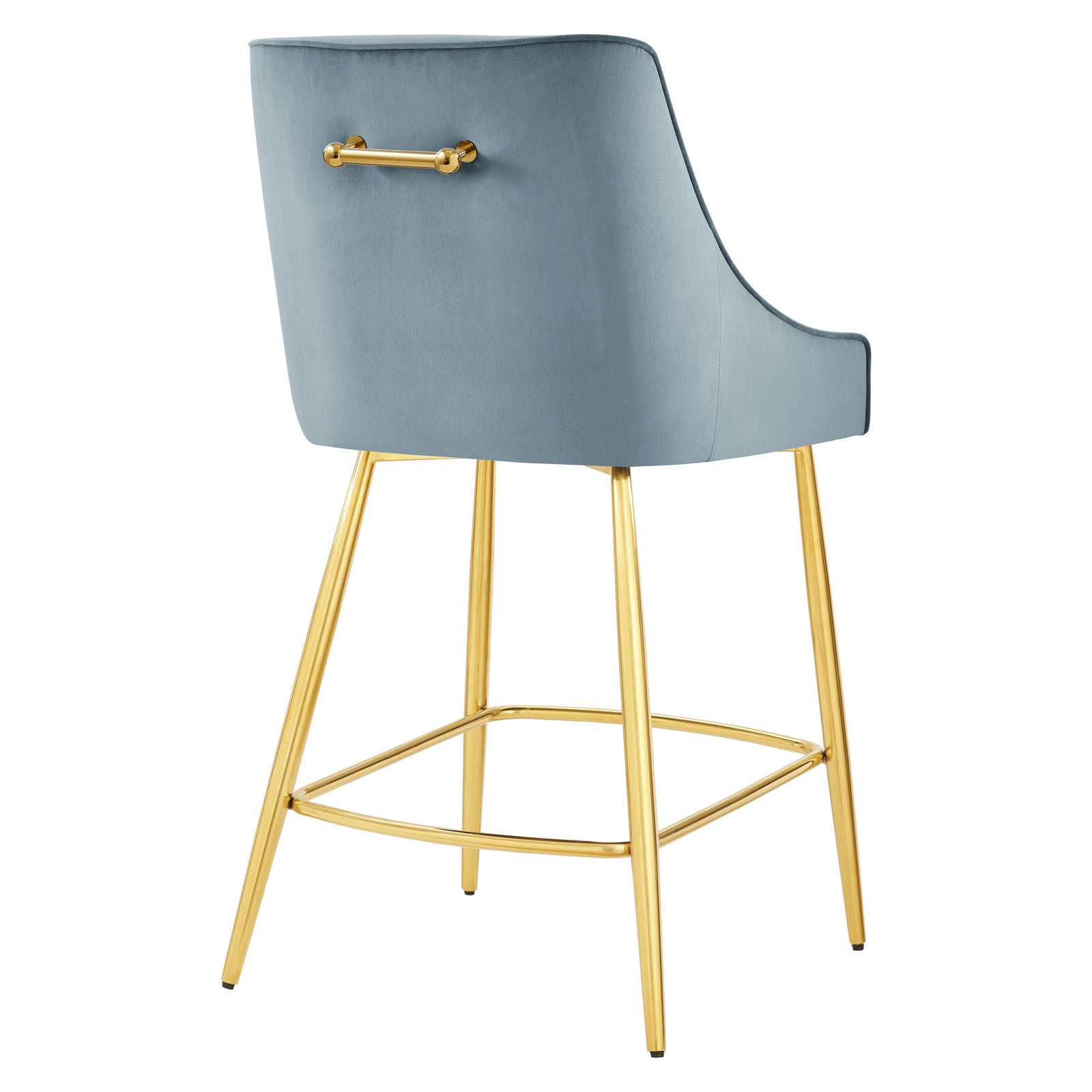 Modway Barstools - Discern Performance Velvet Counter Stool Light Blue