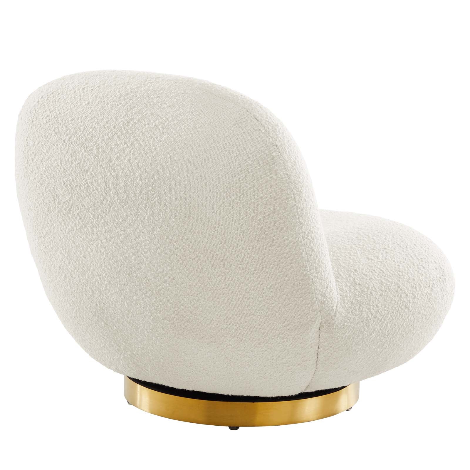 Modway Accent Chairs - Kindred Upholstered Fabric Swivel Chair Gold Ivory