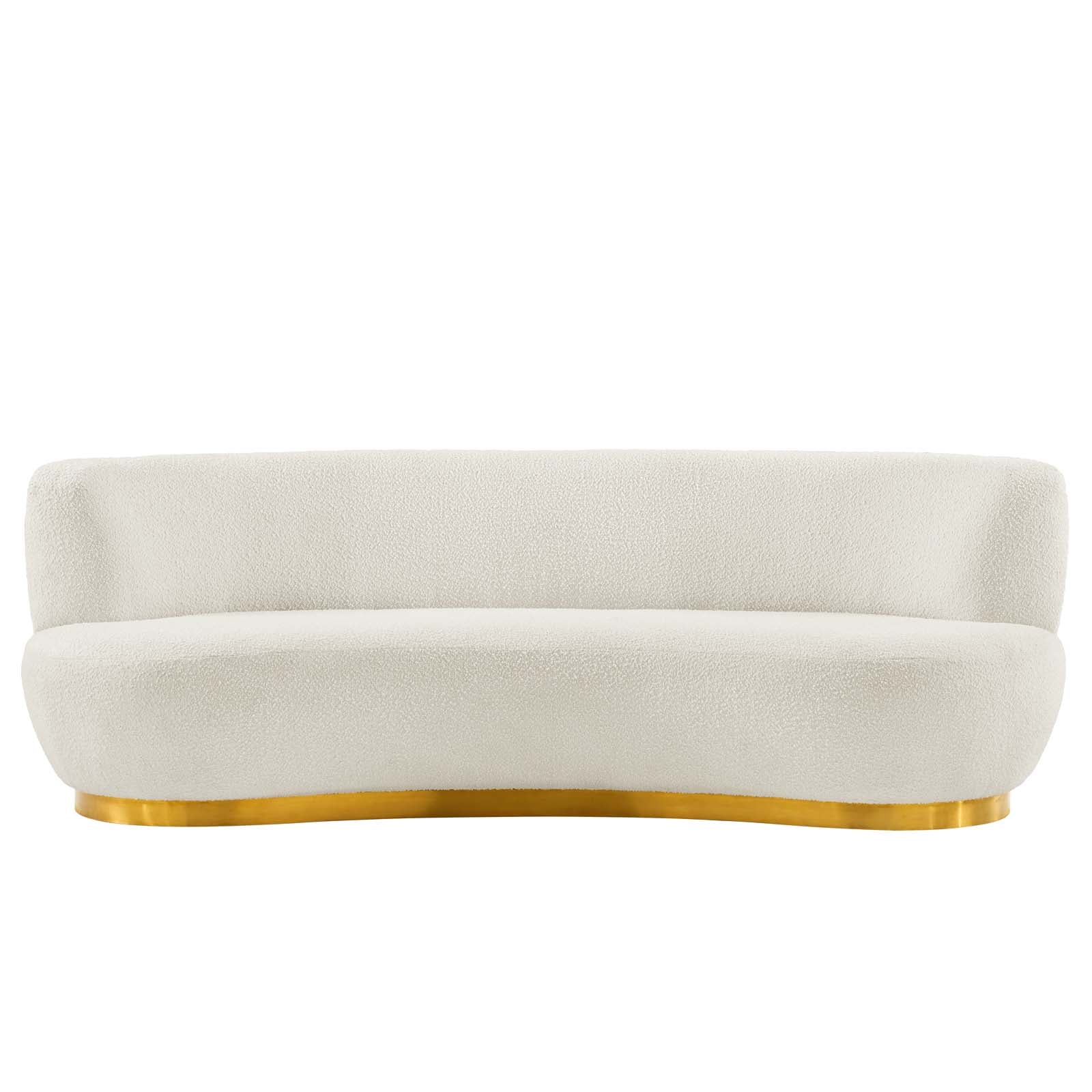 Modway Sofas & Couches - Kindred Upholstered Fabric Sofa Gold Ivory
