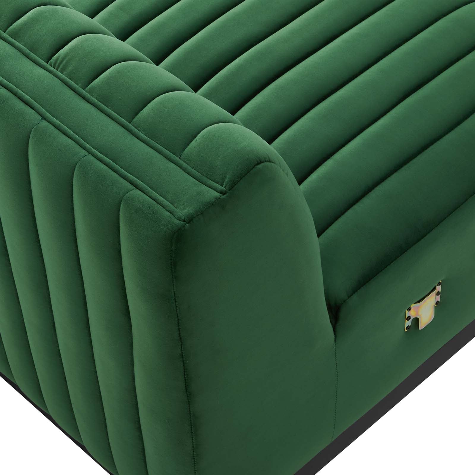 Modway Accent Chairs - Conjure Channel Tufted Performance Velvet Armless Chair Black Emerald