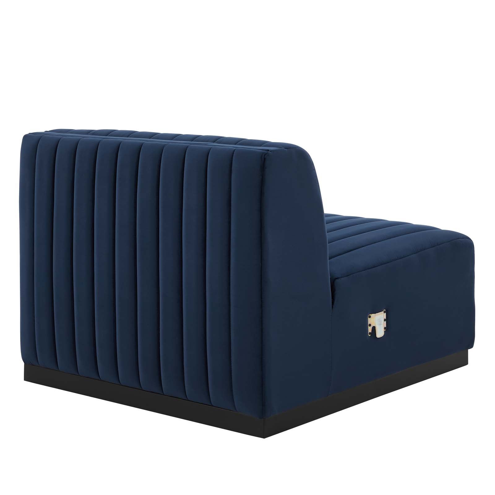 Modway Accent Chairs - Conjure Channel Tufted Performance Velvet Armless Chair Black Midnight