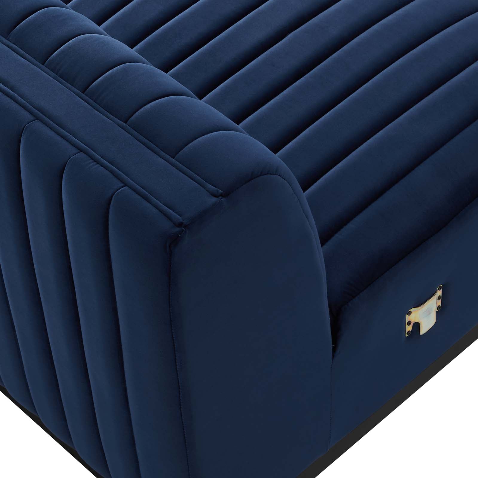 Modway Accent Chairs - Conjure Channel Tufted Performance Velvet Armless Chair Black Midnight