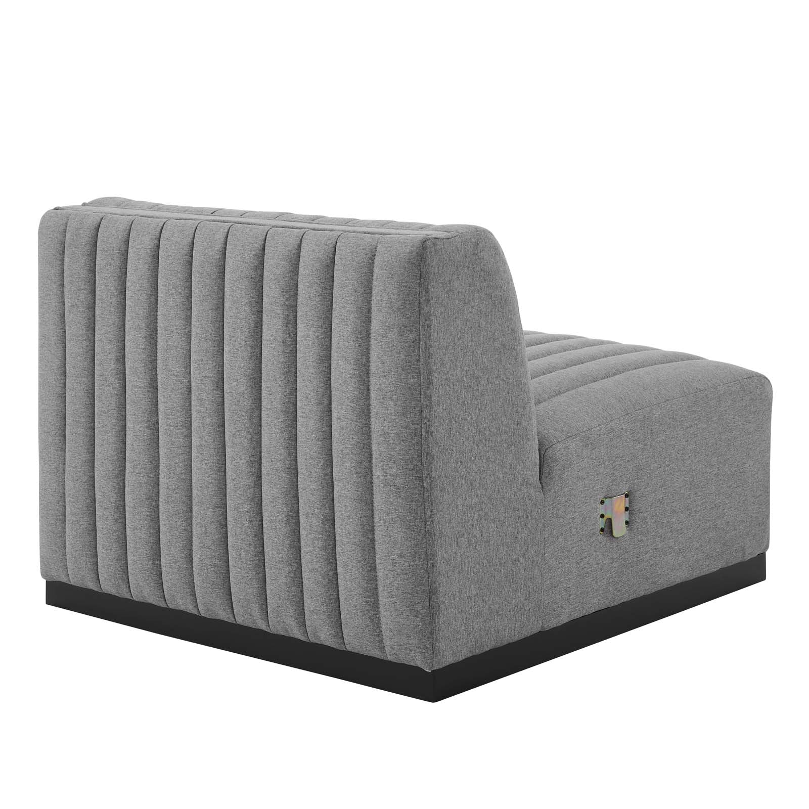 Modway Accent Chairs - Conjure Channel Tufted Upholstered Fabric Armless Chair Black Light Gray