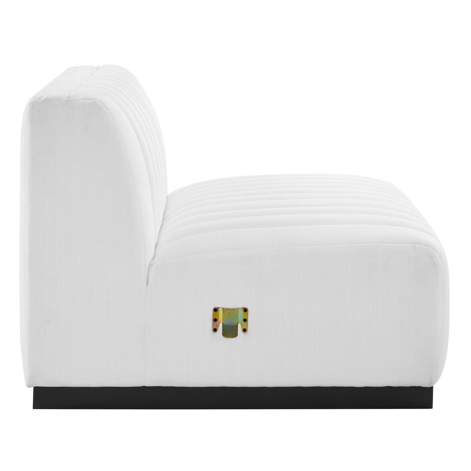 Modway Accent Chairs - Conjure Channel Tufted Upholstered Fabric Armless Chair Black White