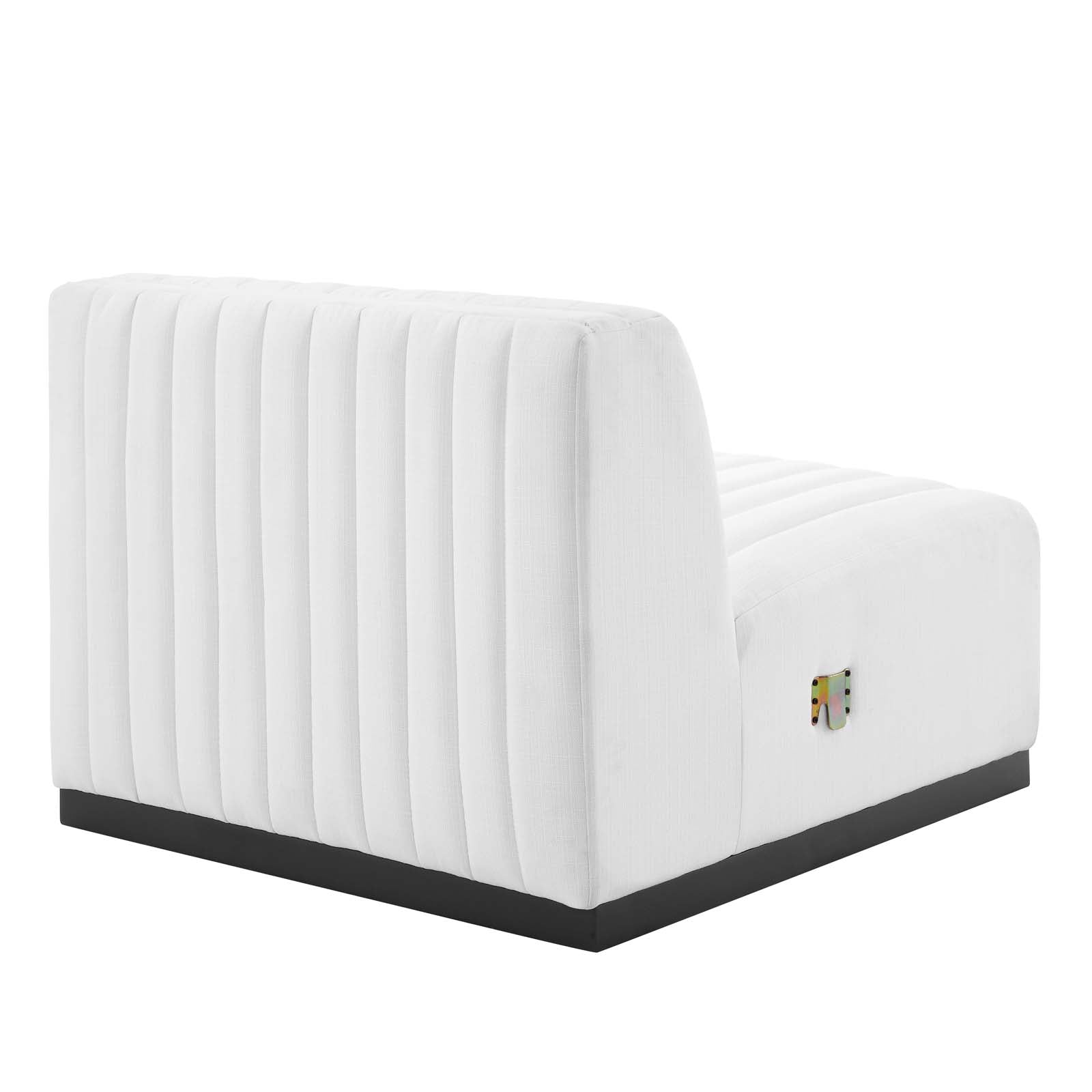 Modway Accent Chairs - Conjure Channel Tufted Upholstered Fabric Armless Chair Black White