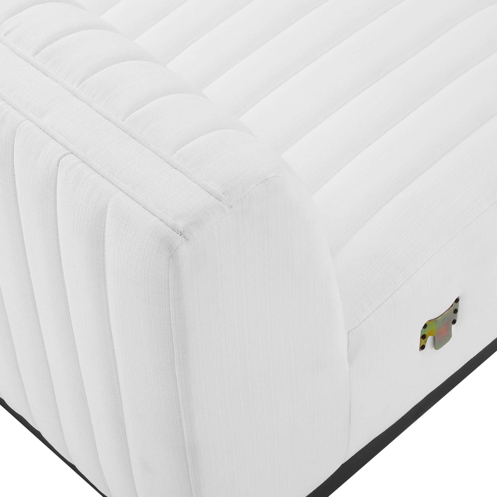 Modway Accent Chairs - Conjure Channel Tufted Upholstered Fabric Armless Chair Black White