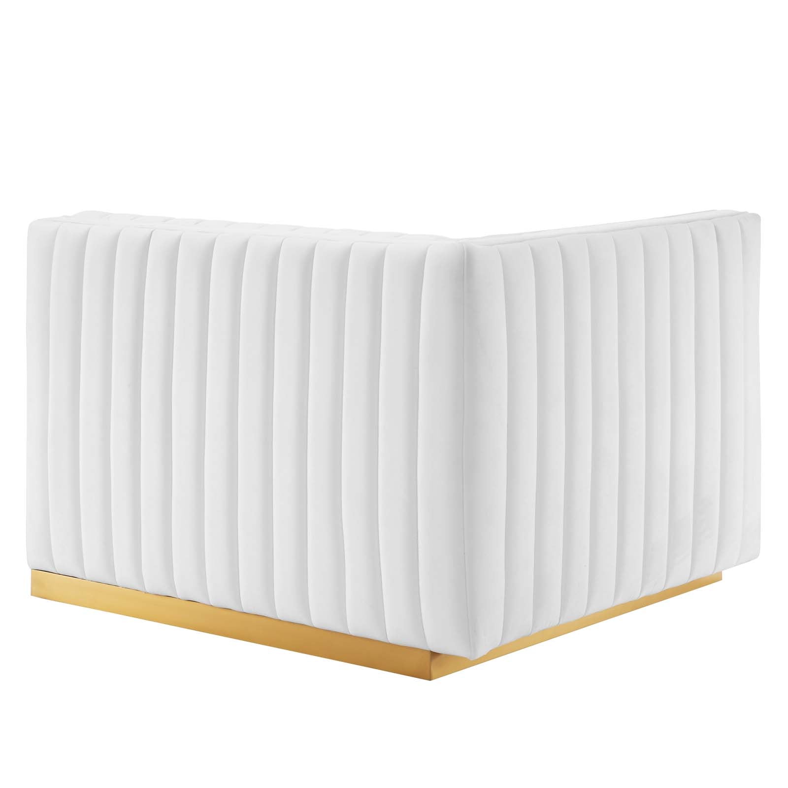 Modway Accent Chairs - Conjure Channel Tufted Performance Velvet Left-Arm Chair Gold