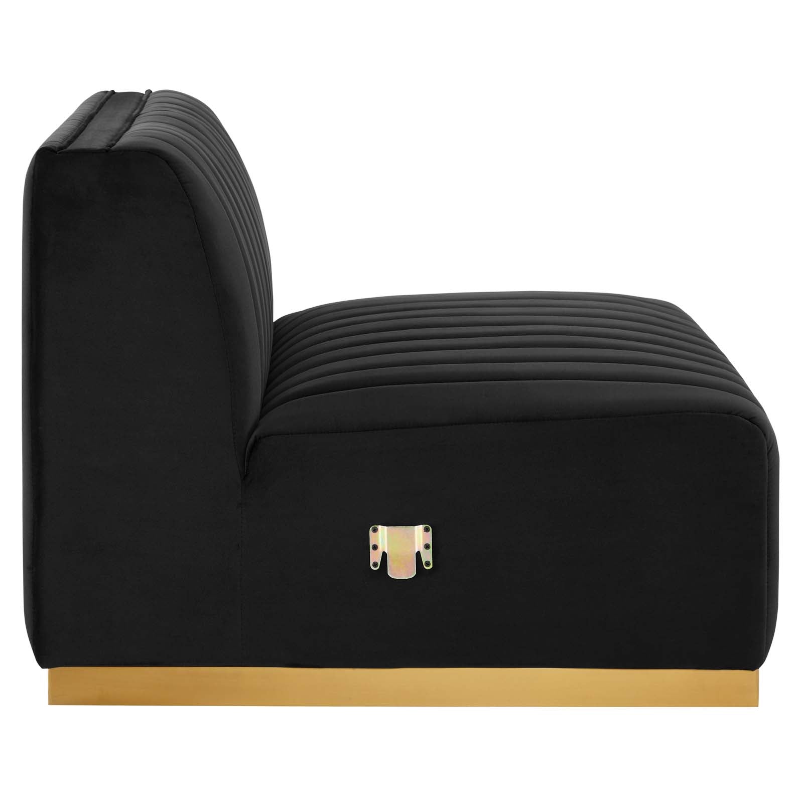 Modway Accent Chairs - Conjure Channel Tufted Performance Velvet Armless Chair Gold Black