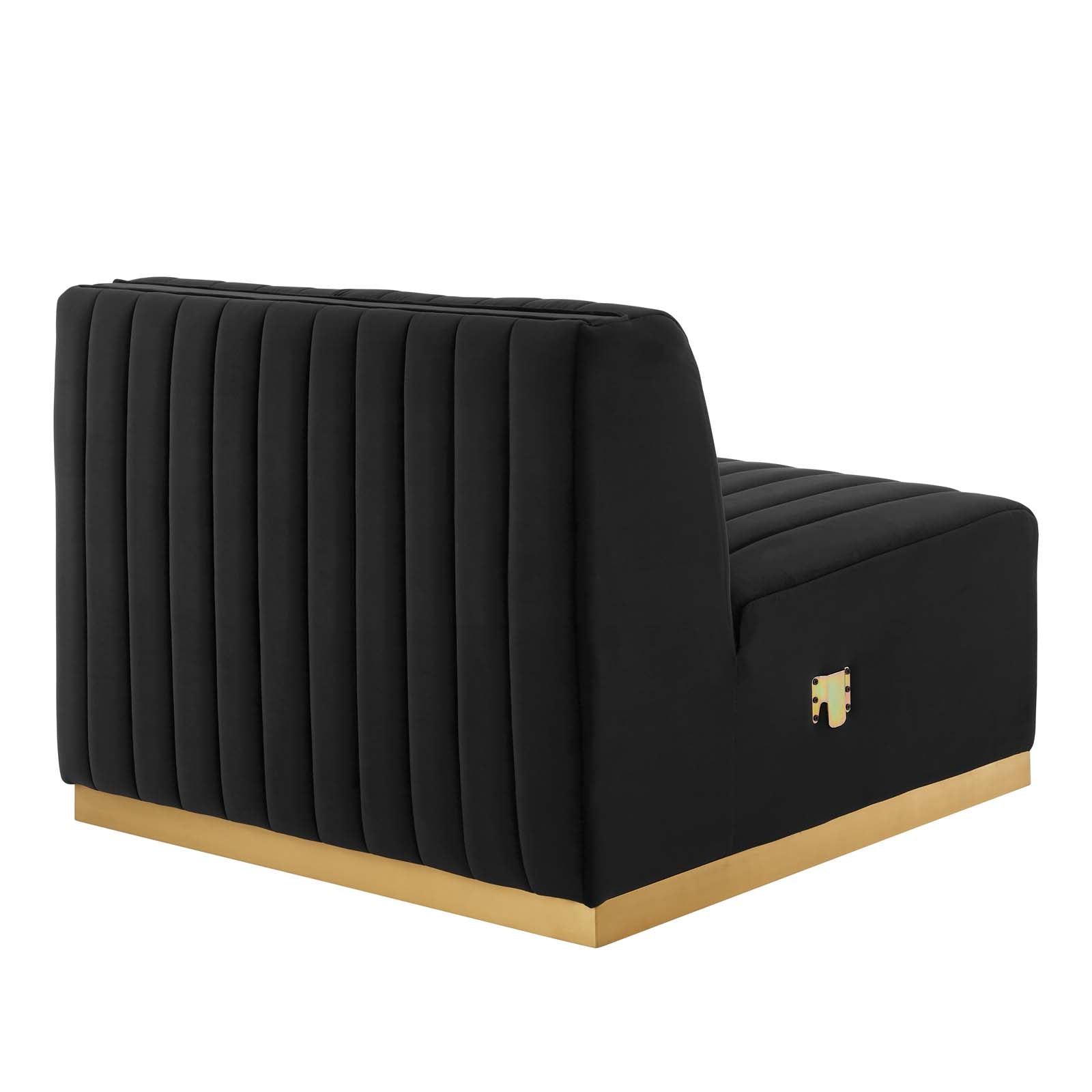 Modway Accent Chairs - Conjure Channel Tufted Performance Velvet Armless Chair Gold Black