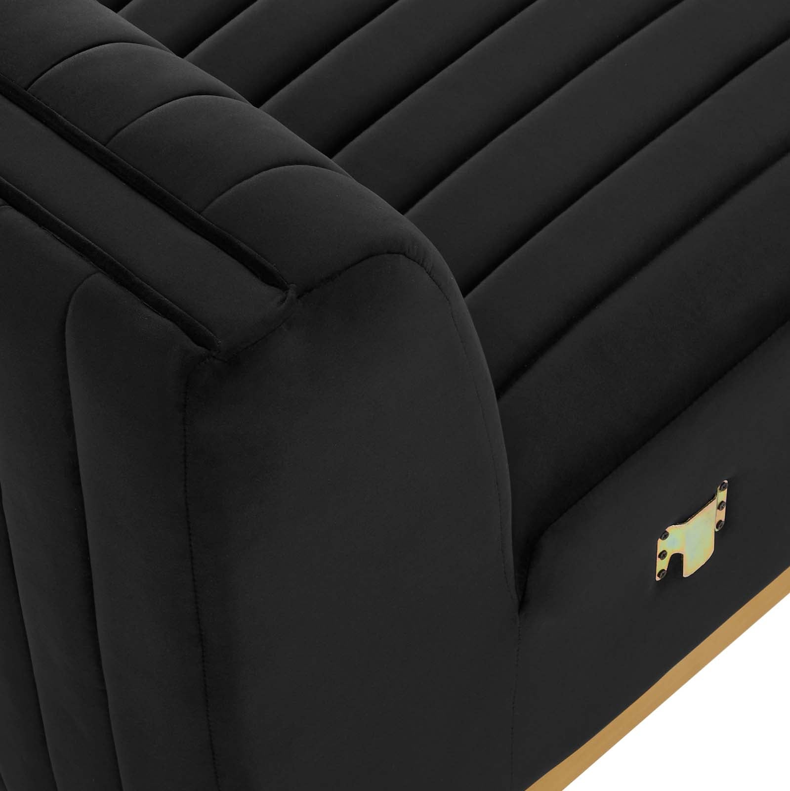 Modway Accent Chairs - Conjure Channel Tufted Performance Velvet Armless Chair Gold Black