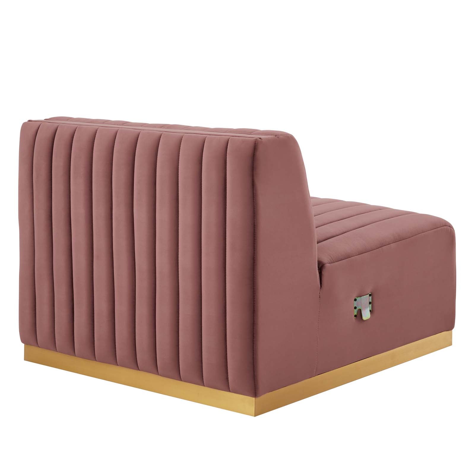 Modway Accent Chairs - Conjure Channel Tufted Performance Velvet Armless Chair Gold Dusty Rose