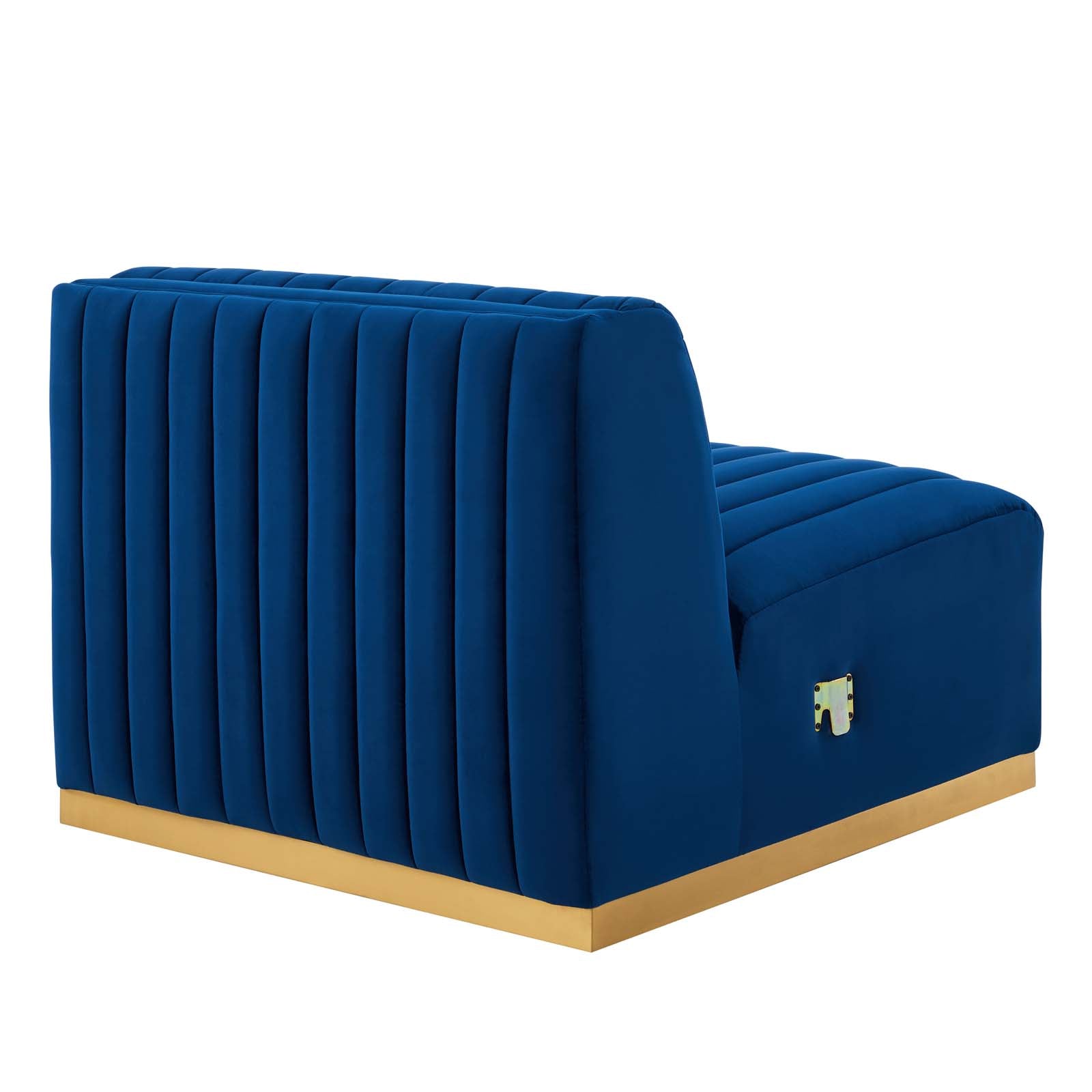 Modway Accent Chairs - Conjure Channel Tufted Performance Velvet Armless Chair Gold Navy