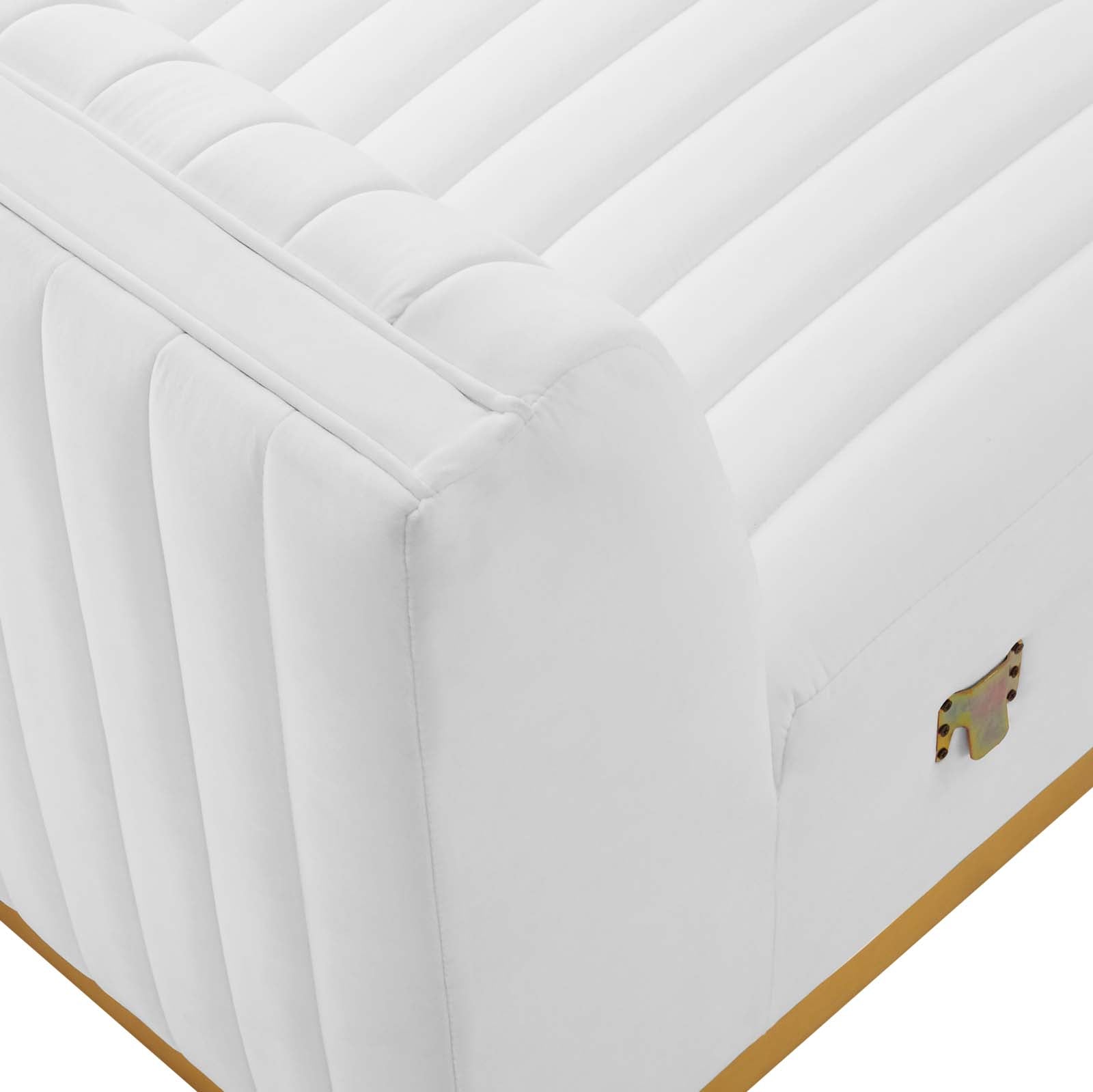 Modway Accent Chairs - Conjure Channel Tufted Performance Velvet Armless Chair Gold White