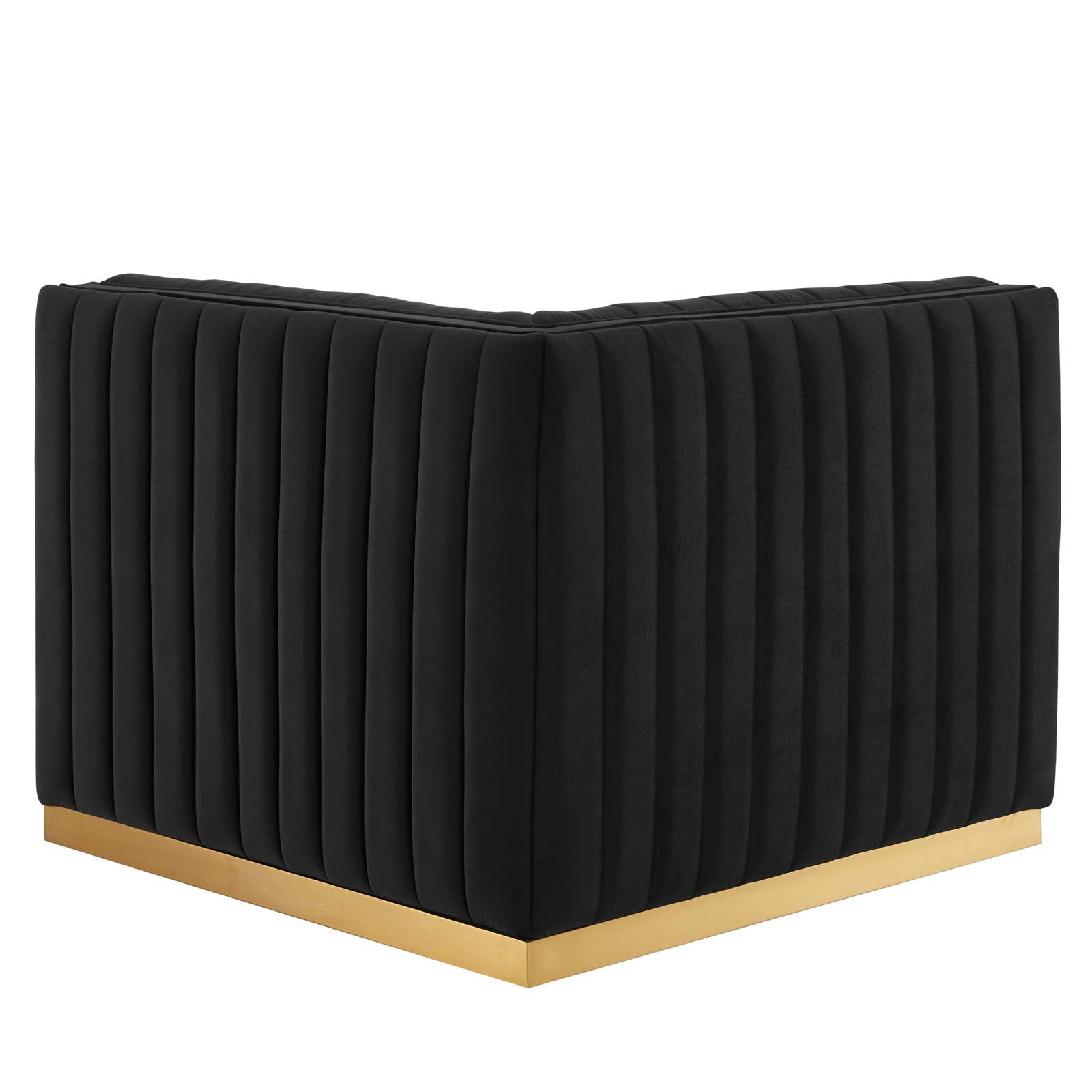Modway Accent Chairs - Conjure Channel Tufted Performance Velvet Right Corner Chair Gold Black