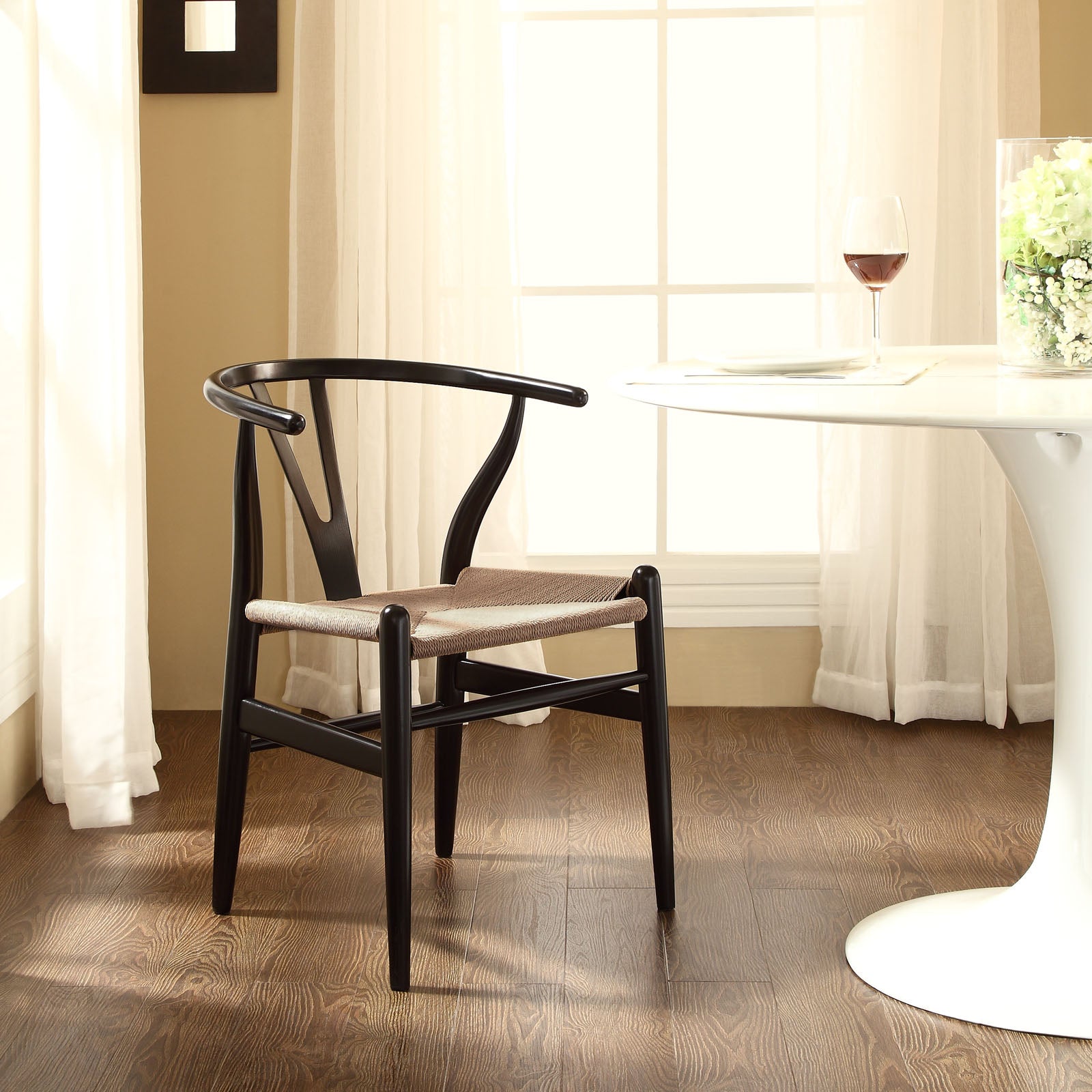 Modway Dining Chairs - Amish Dining Wood Armchair Black