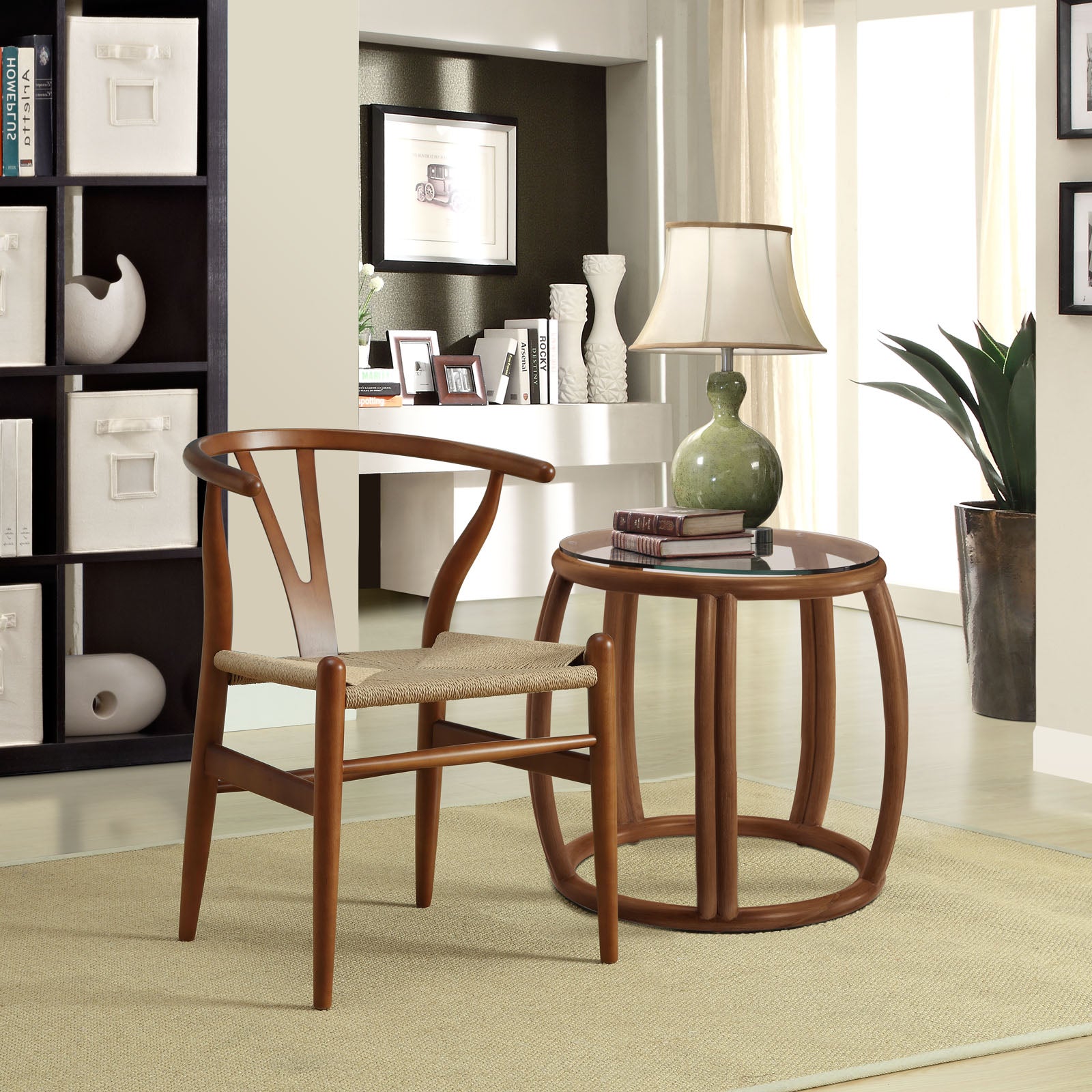 Modway Dining Chairs - Amish Dining Wood Armchair Walnut