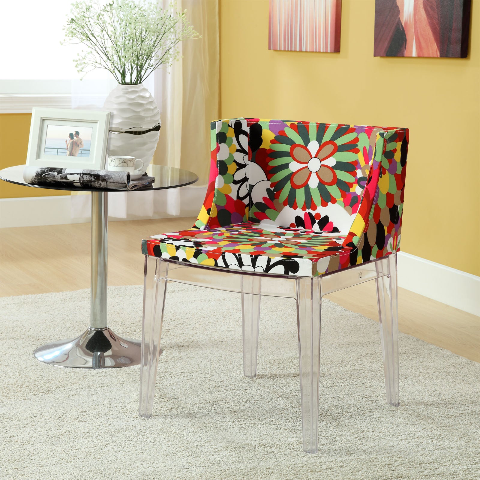 Modway Dining Chairs - Flower Dining Side Chair Clear