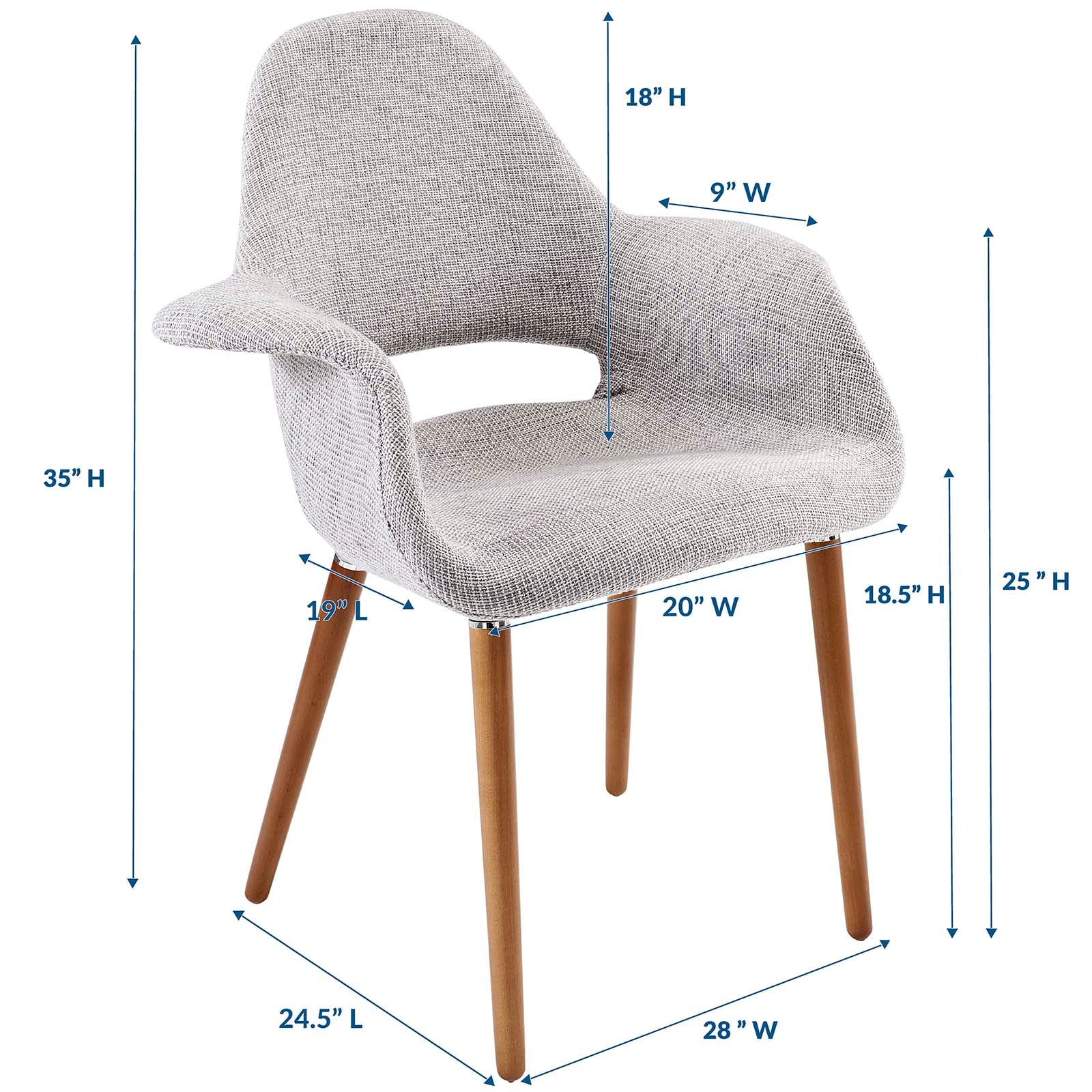 Modway Dining Chairs - Aegis Dining Armchair Light Gray