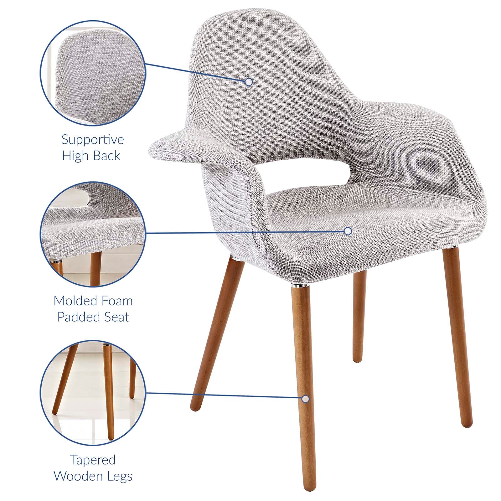 Modway Dining Chairs - Aegis Dining Armchair Light Gray