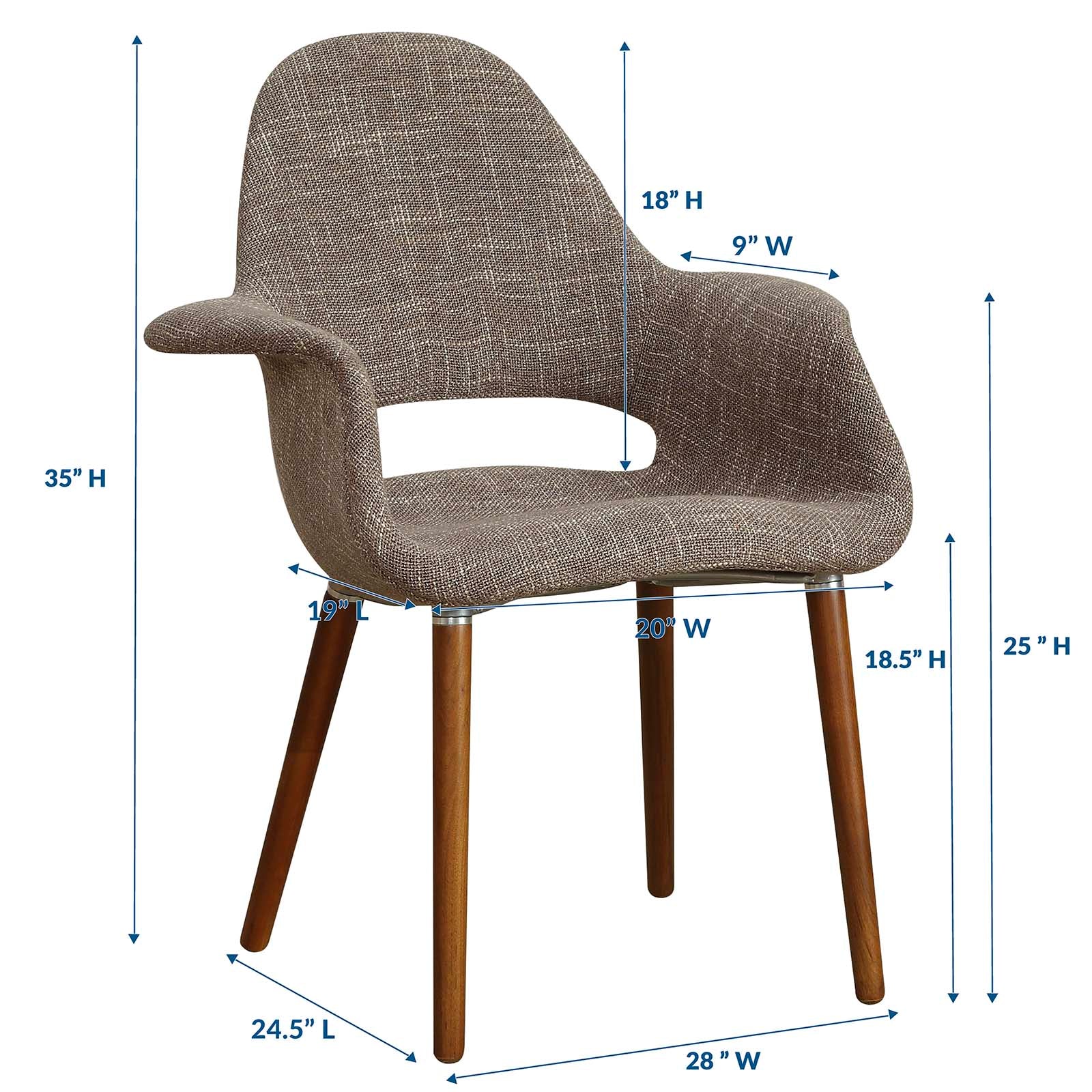 Modway Dining Chairs - Aegis Dining Armchair Taupe