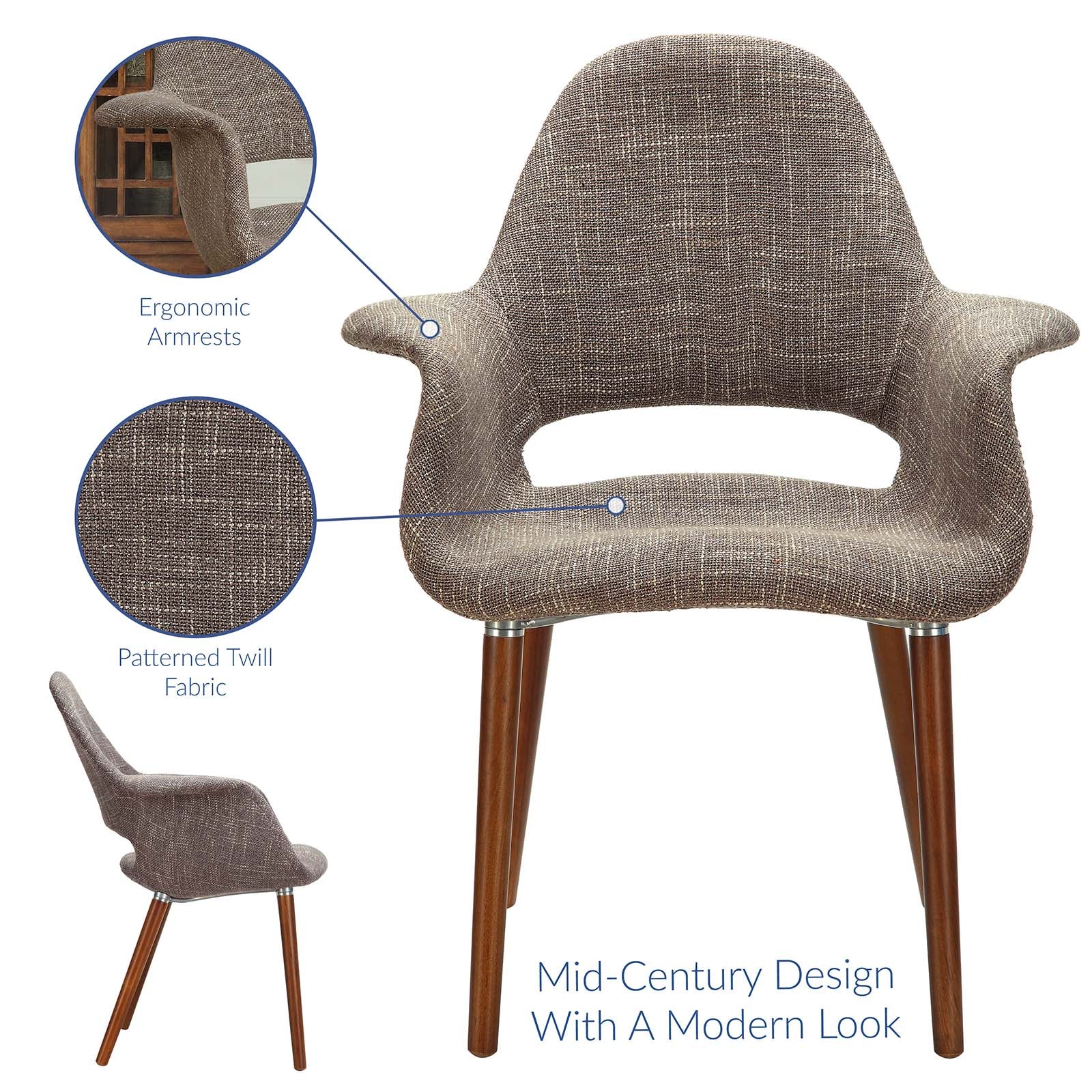 Modway Dining Chairs - Aegis Dining Armchair Taupe