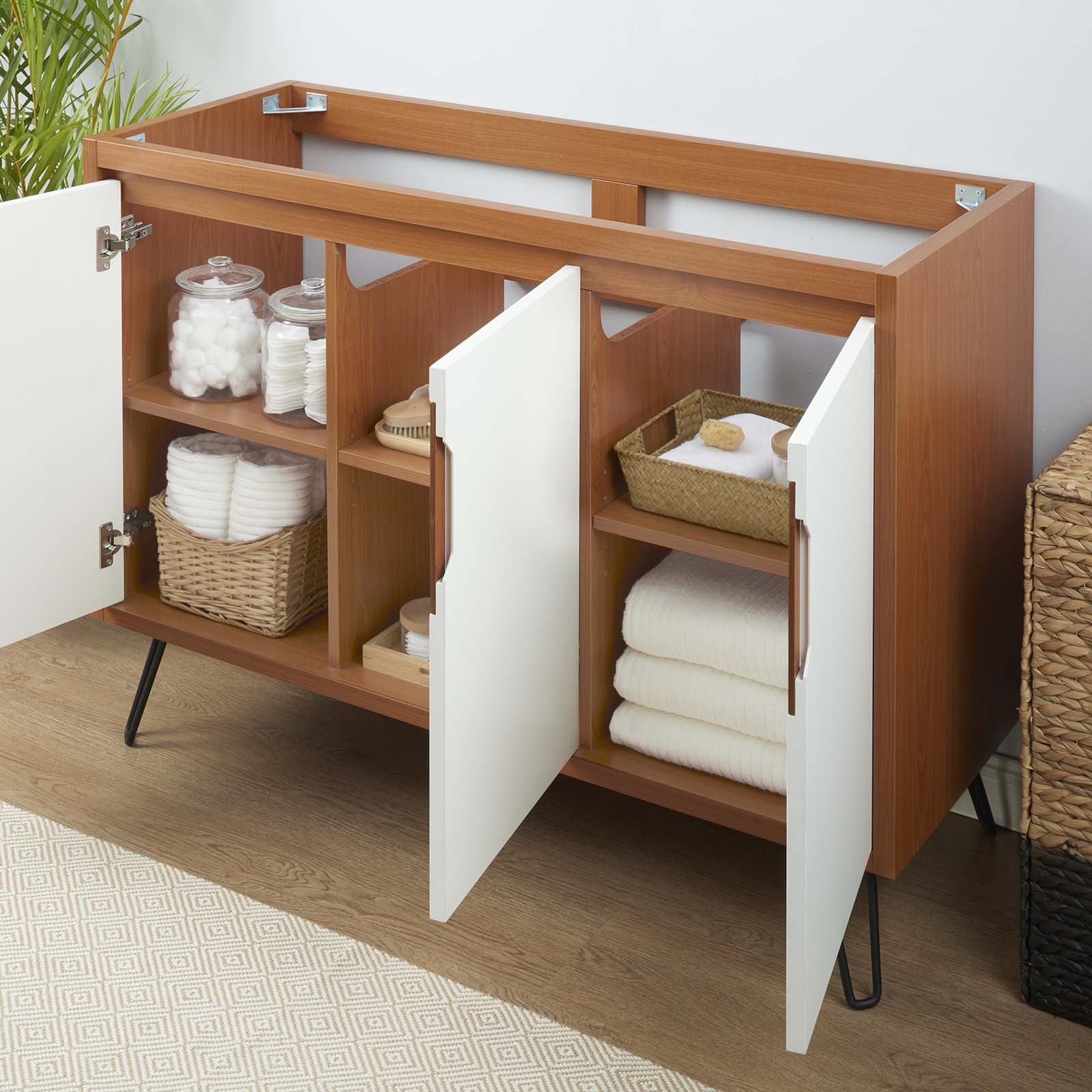 Modway Bathroom Vanity - Energize 48" Bathroom Vanity 34" H Cabinet Cherry White