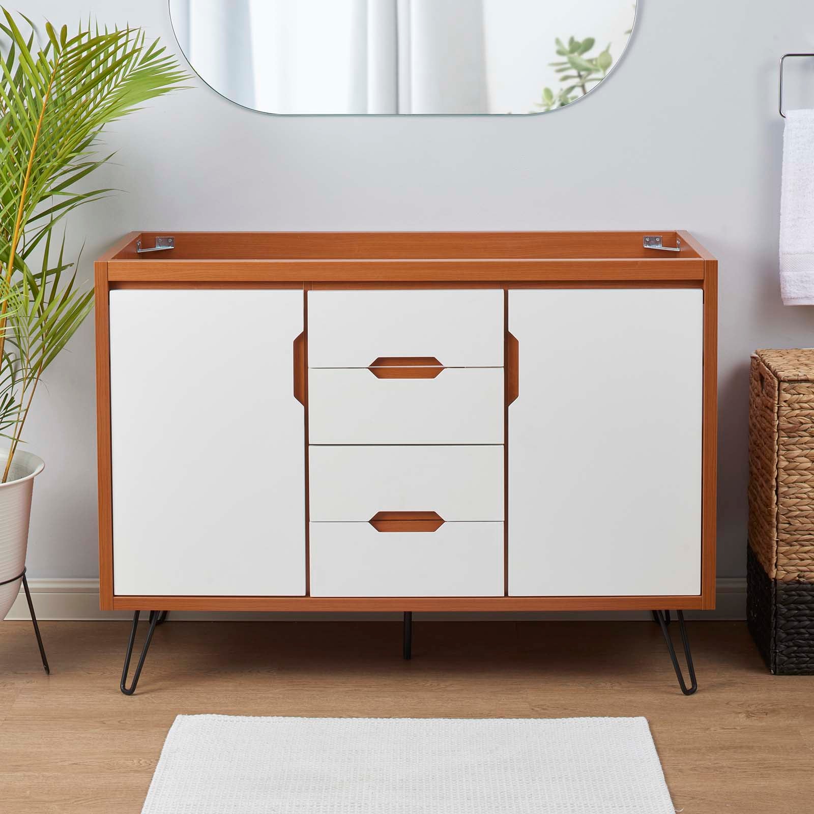 Modway Bathroom Vanity - Energize 48" Bathroom Vanity Cabinet Cherry White