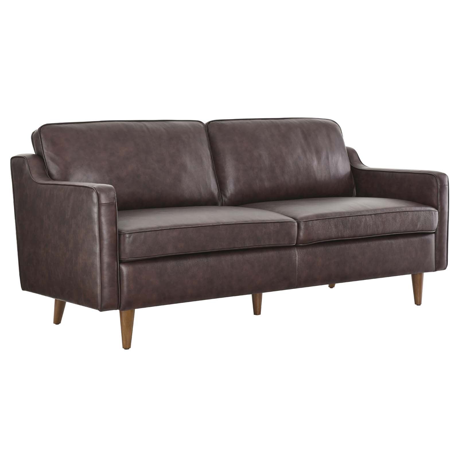 Modway Sofas & Couches - Impart Genuine Leather Sofa Brown