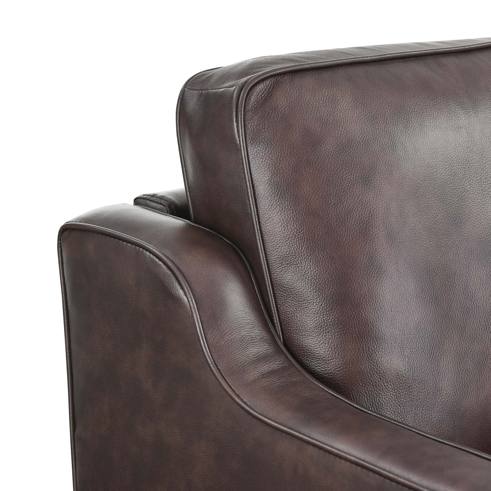Modway Sofas & Couches - Impart Genuine Leather Sofa Brown