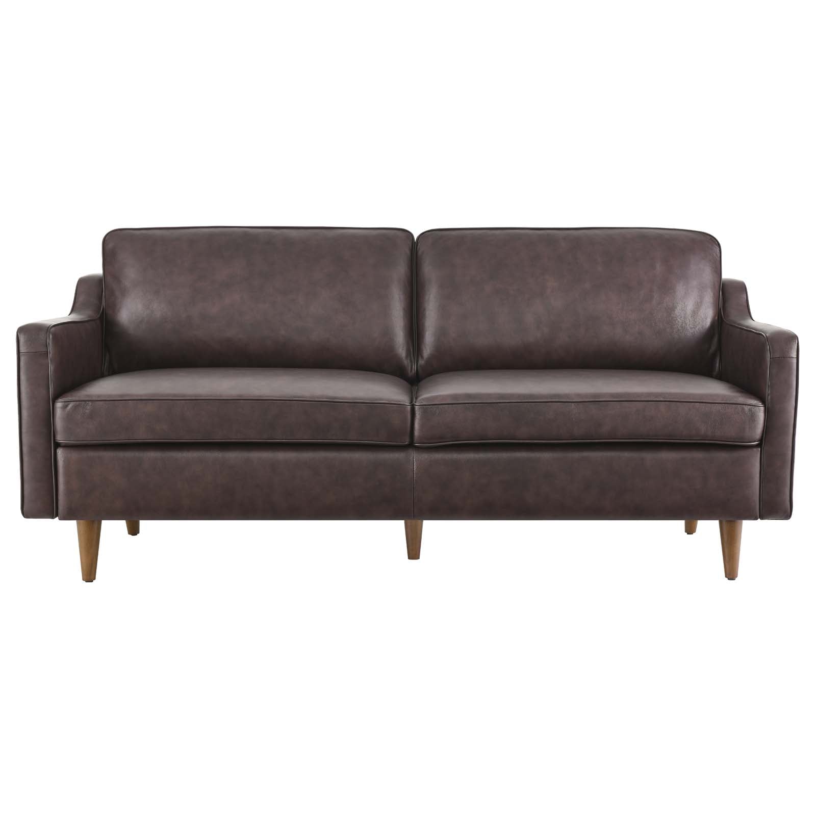 Modway Sofas & Couches - Impart Genuine Leather Sofa Brown
