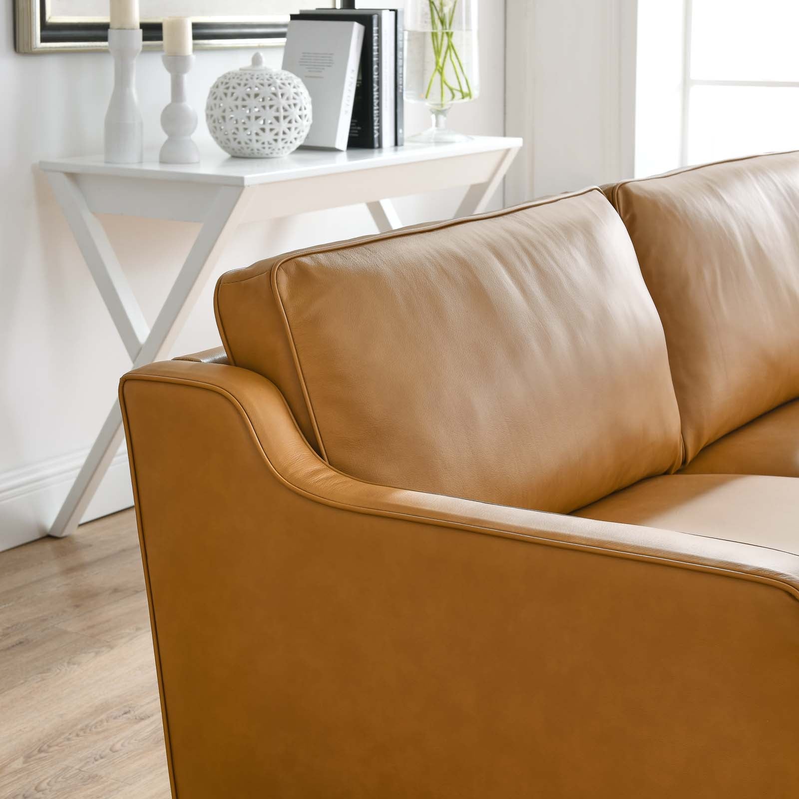 Modway Sofas & Couches - Impart Genuine Leather Sofa Tan