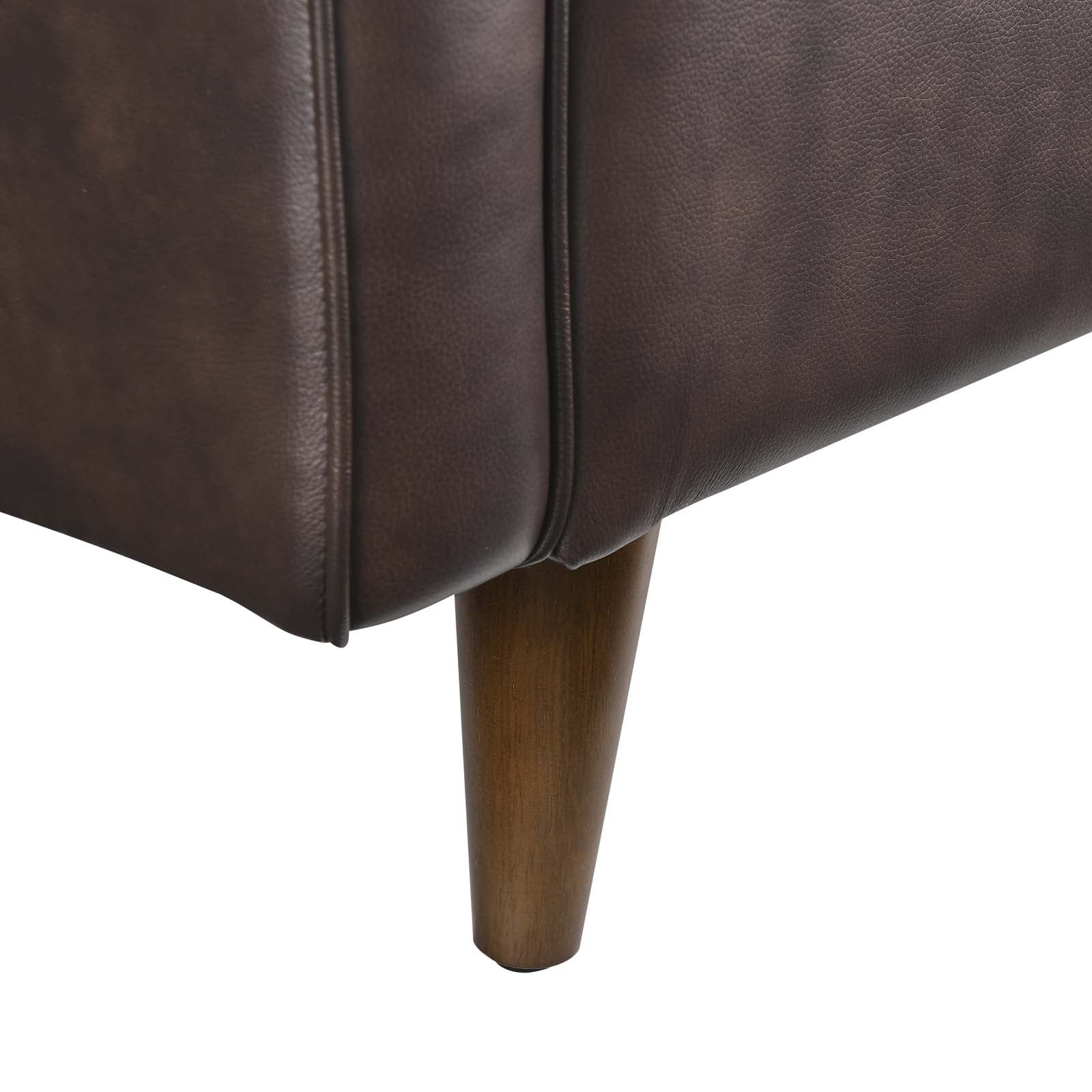 Modway Loveseats - Impart Genuine Leather Loveseat Brown