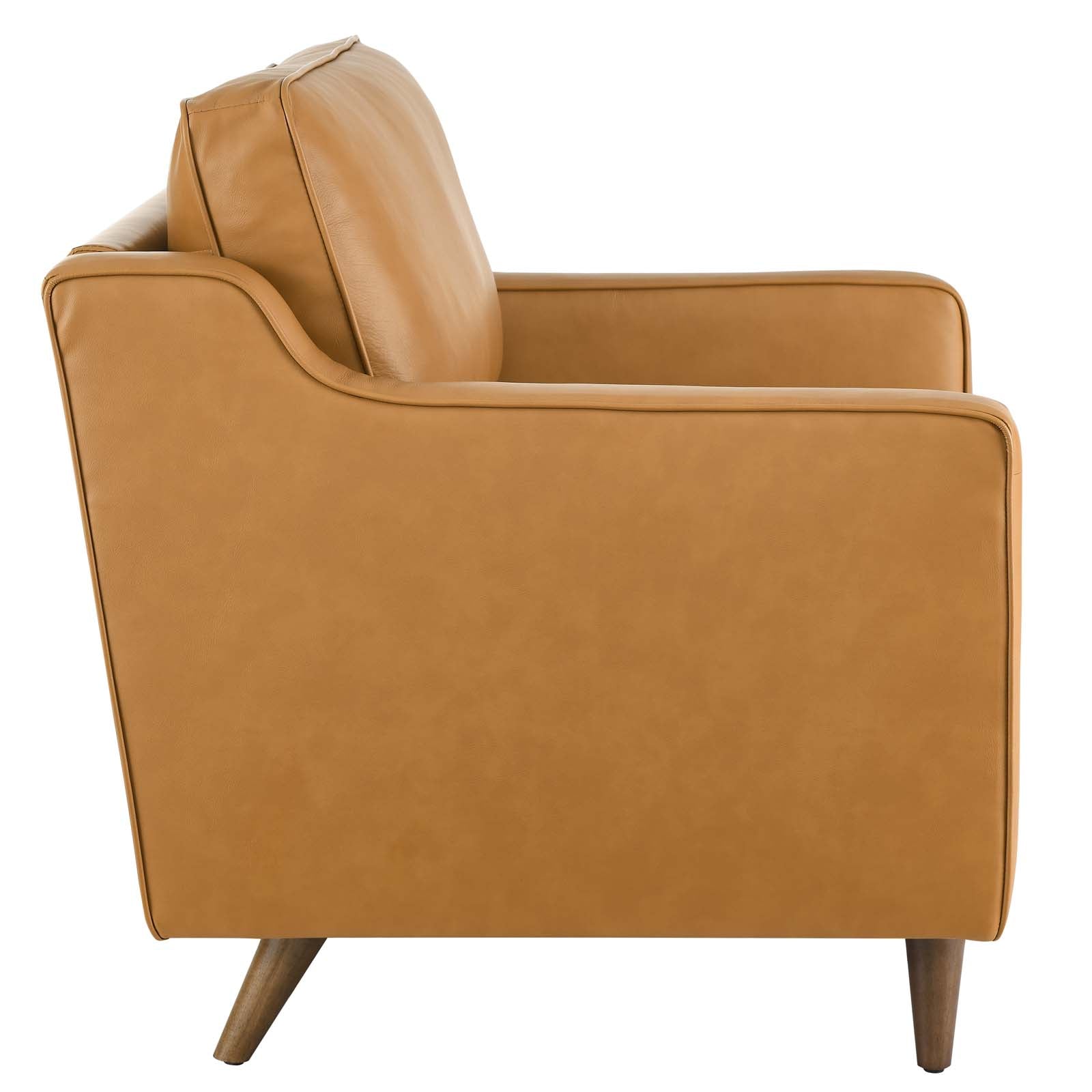 Modway Accent Chairs - Impart Genuine Leather Armchair Tan