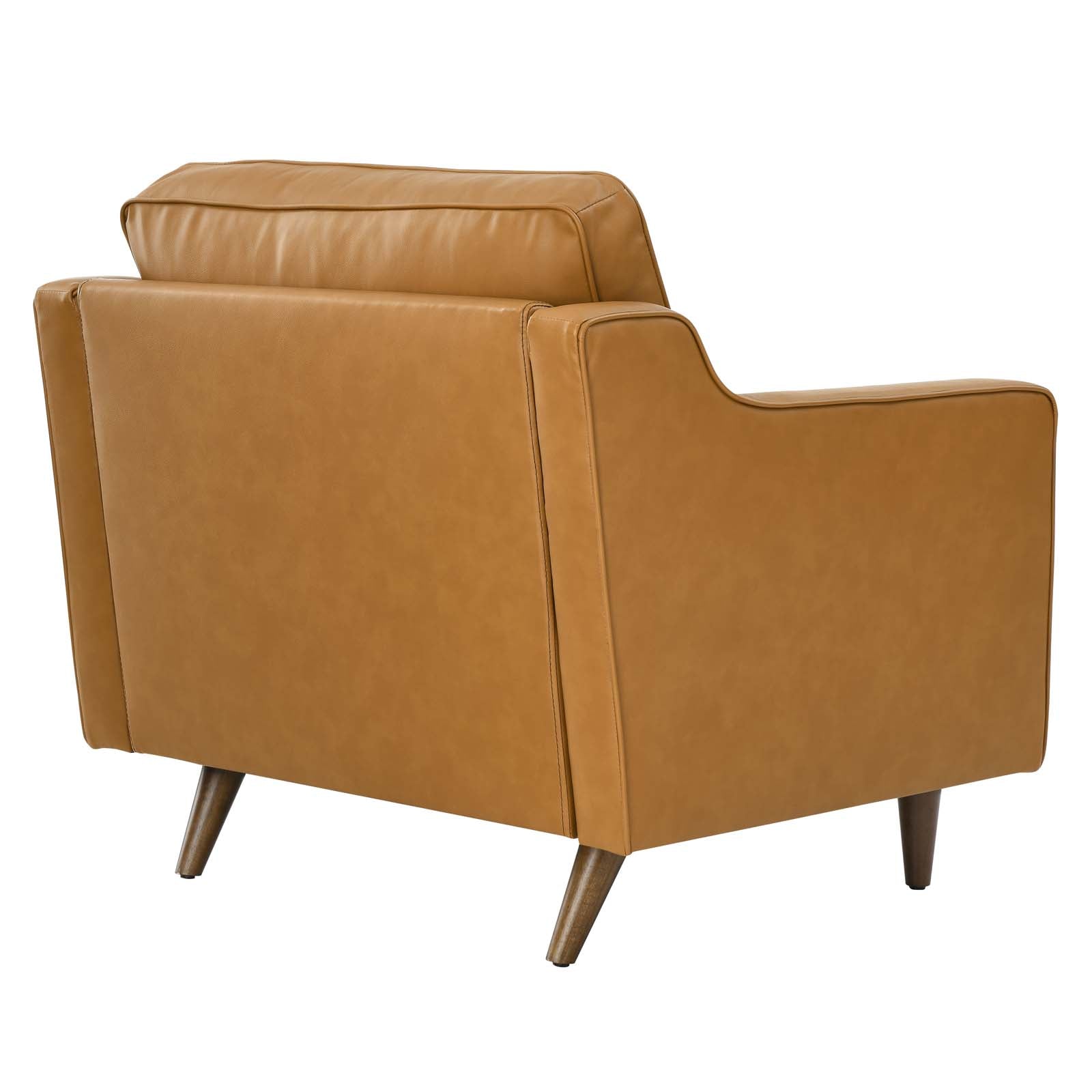 Modway Accent Chairs - Impart Genuine Leather Armchair Tan