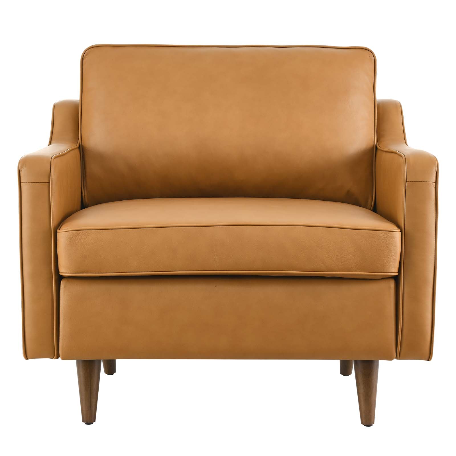 Modway Accent Chairs - Impart Genuine Leather Armchair Tan