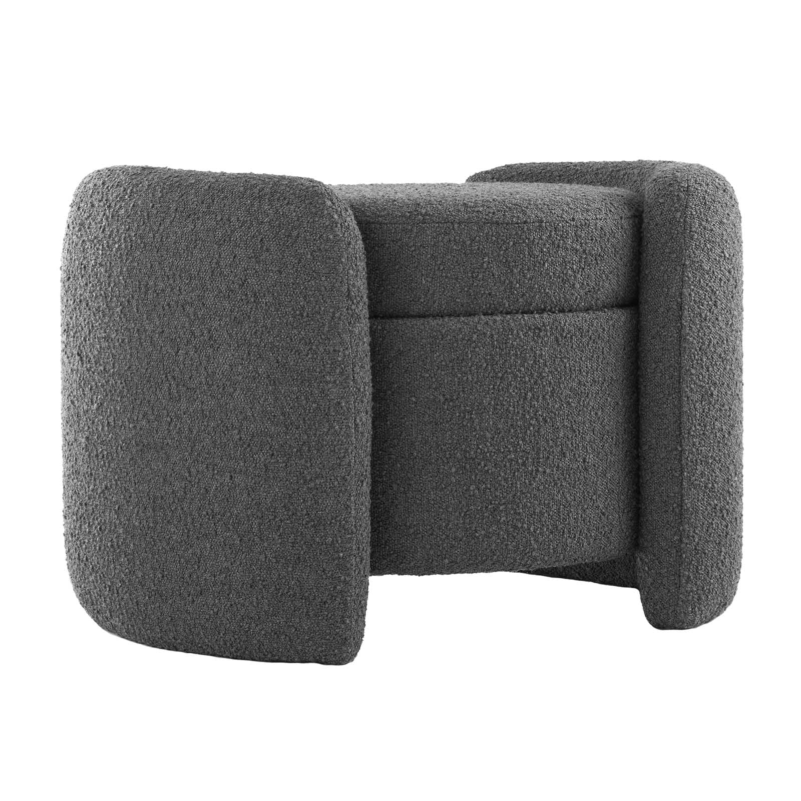 Modway Ottomans & Stools - Nebula Boucle Upholstered Ottoman Charcoal