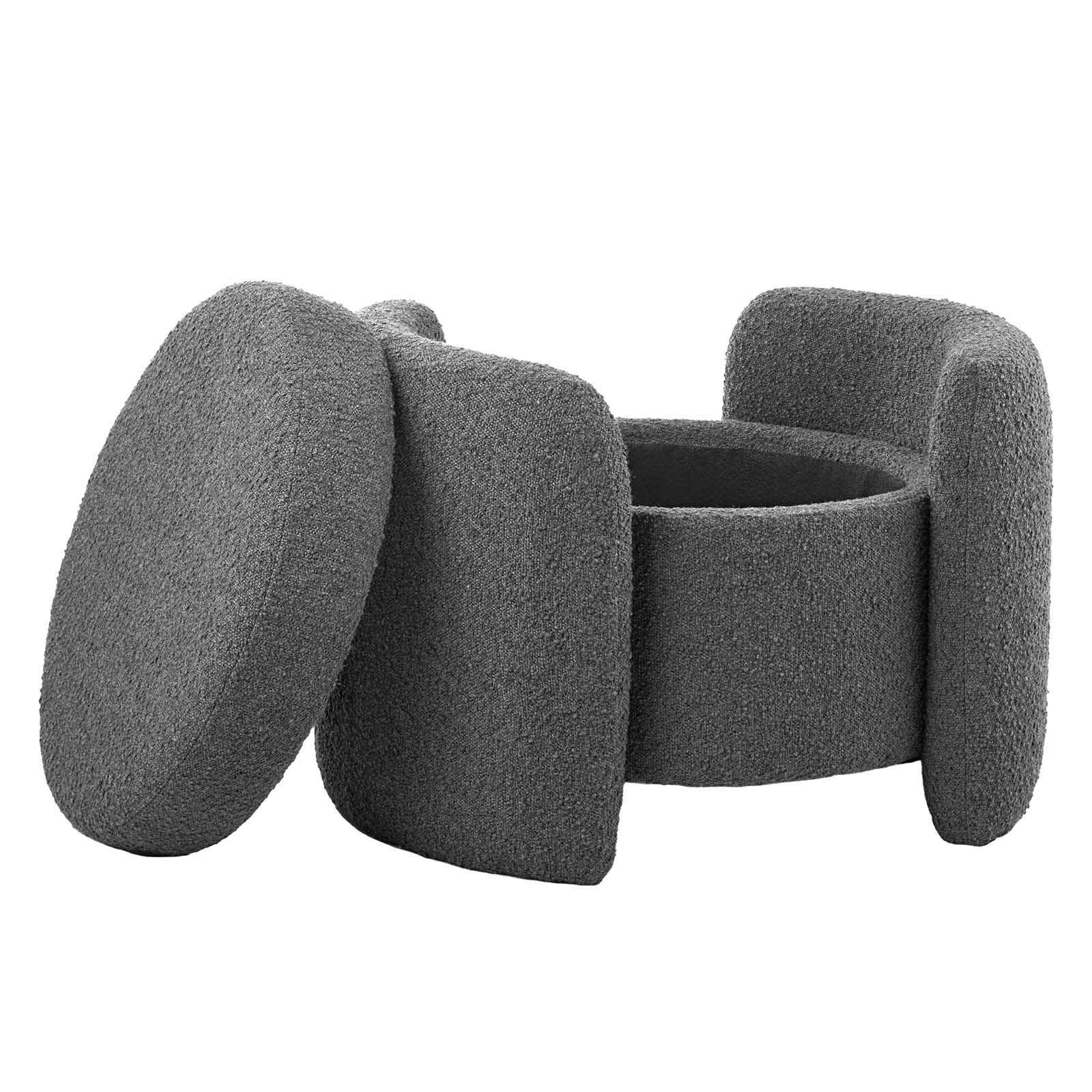 Modway Ottomans & Stools - Nebula Boucle Upholstered Ottoman Charcoal