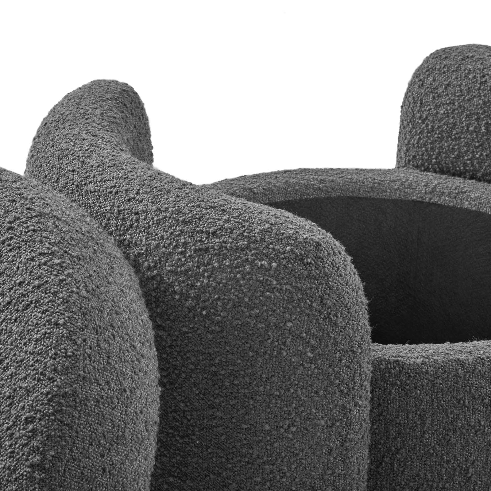 Modway Ottomans & Stools - Nebula Boucle Upholstered Ottoman Charcoal