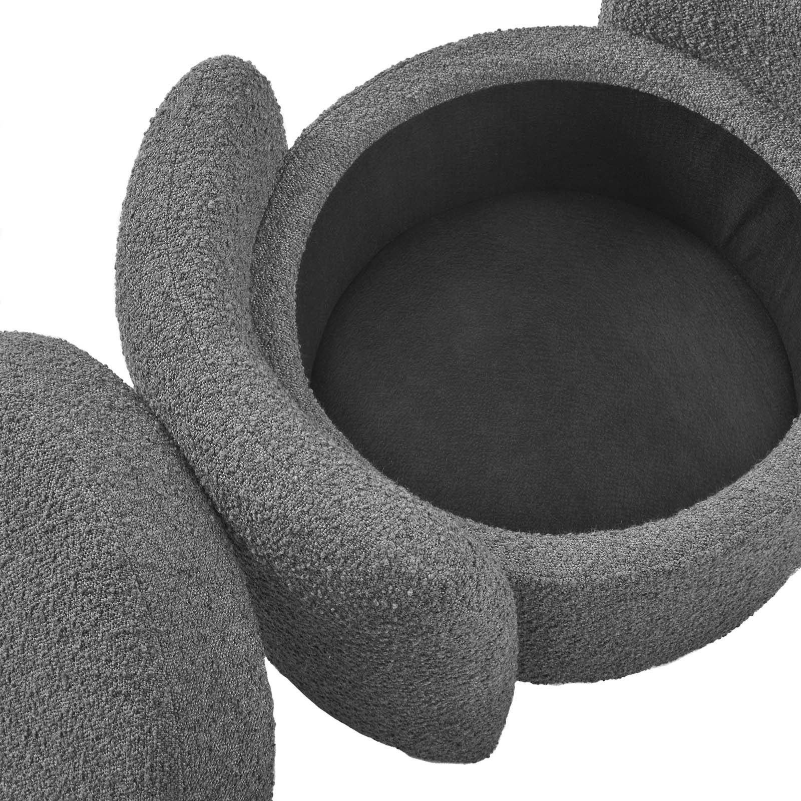 Modway Ottomans & Stools - Nebula Boucle Upholstered Ottoman Charcoal