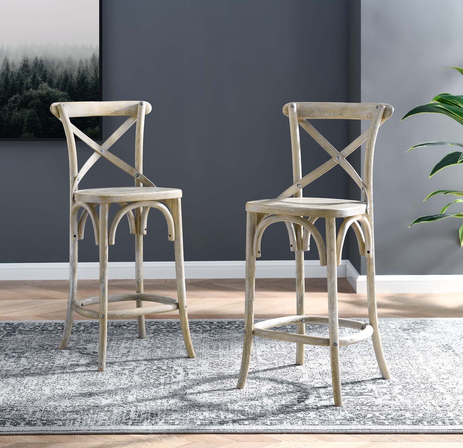 Modway Barstools - Gear Counter Stool Gray EEI-5562-GRY
