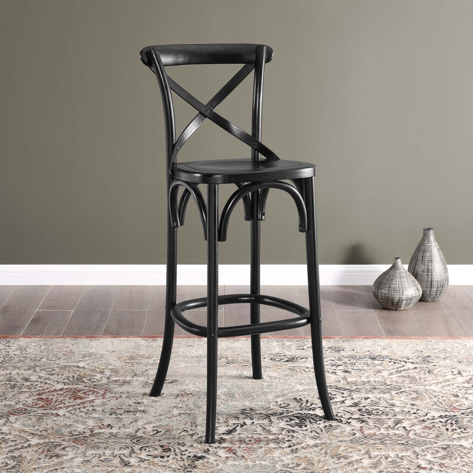 Modway Barstools - Gear Bar Stool Black EEI-5563-BLK