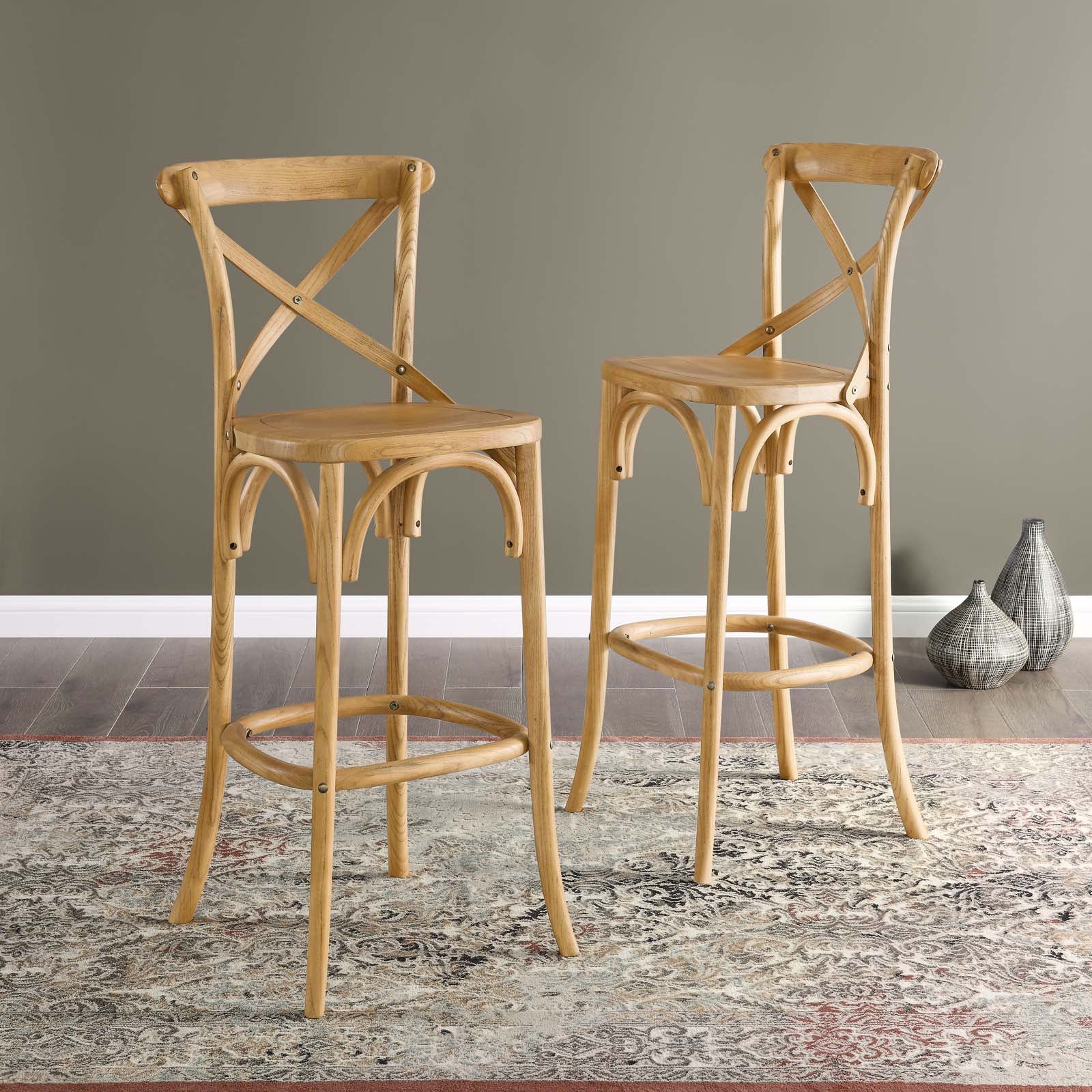 Modway Barstools - Gear Bar Stool Natural