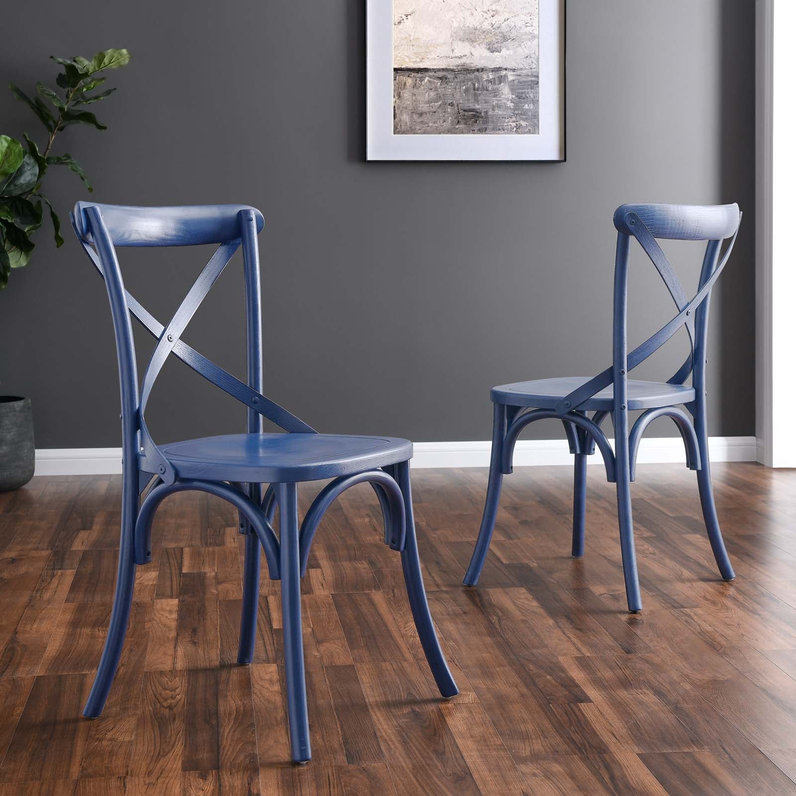 Modway Dining Chairs - Gear Dining Side Chair Midnight Blue 34.5"H