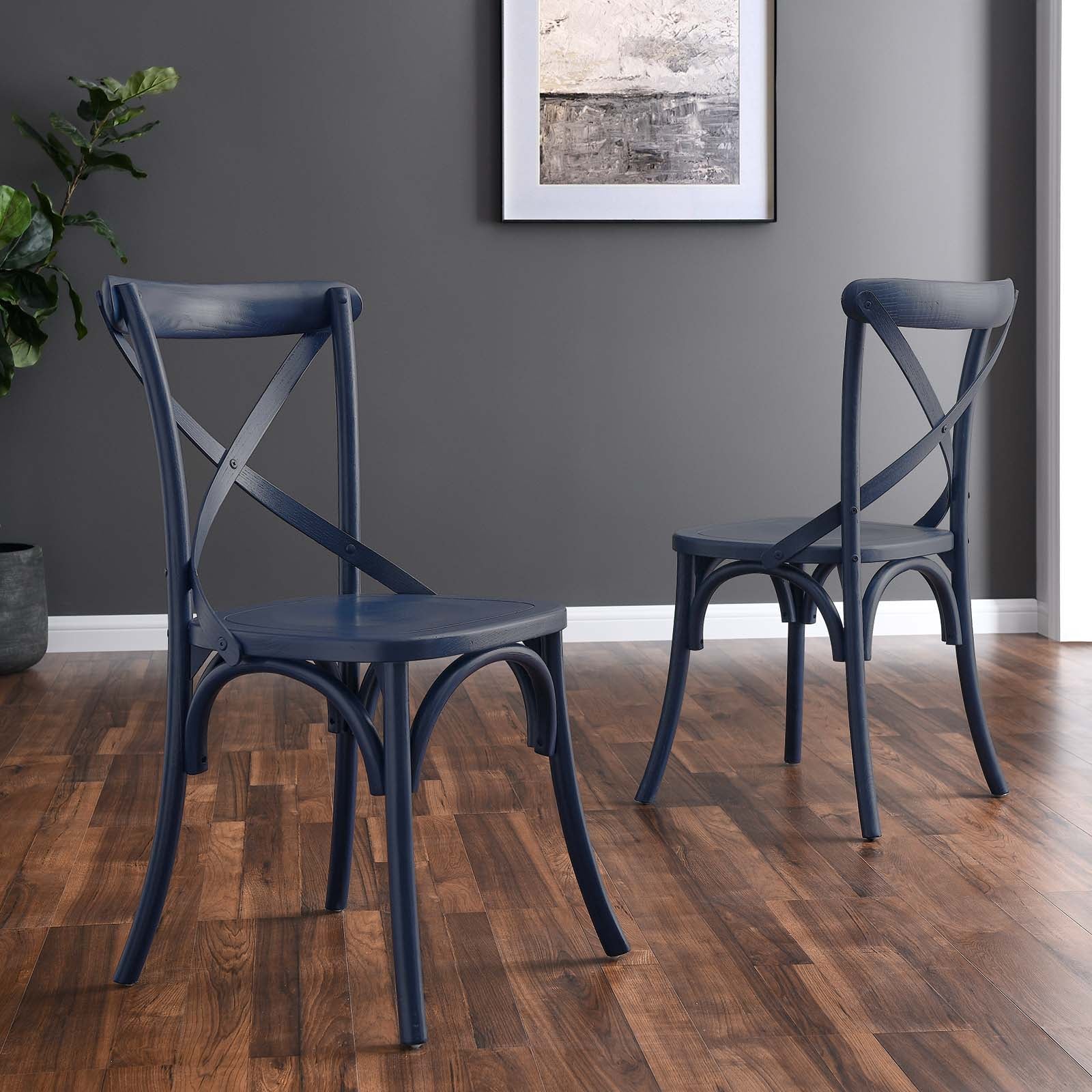 Modway Dining Chairs - Gear Dining Side Chair Midnight Blue 34.5"H
