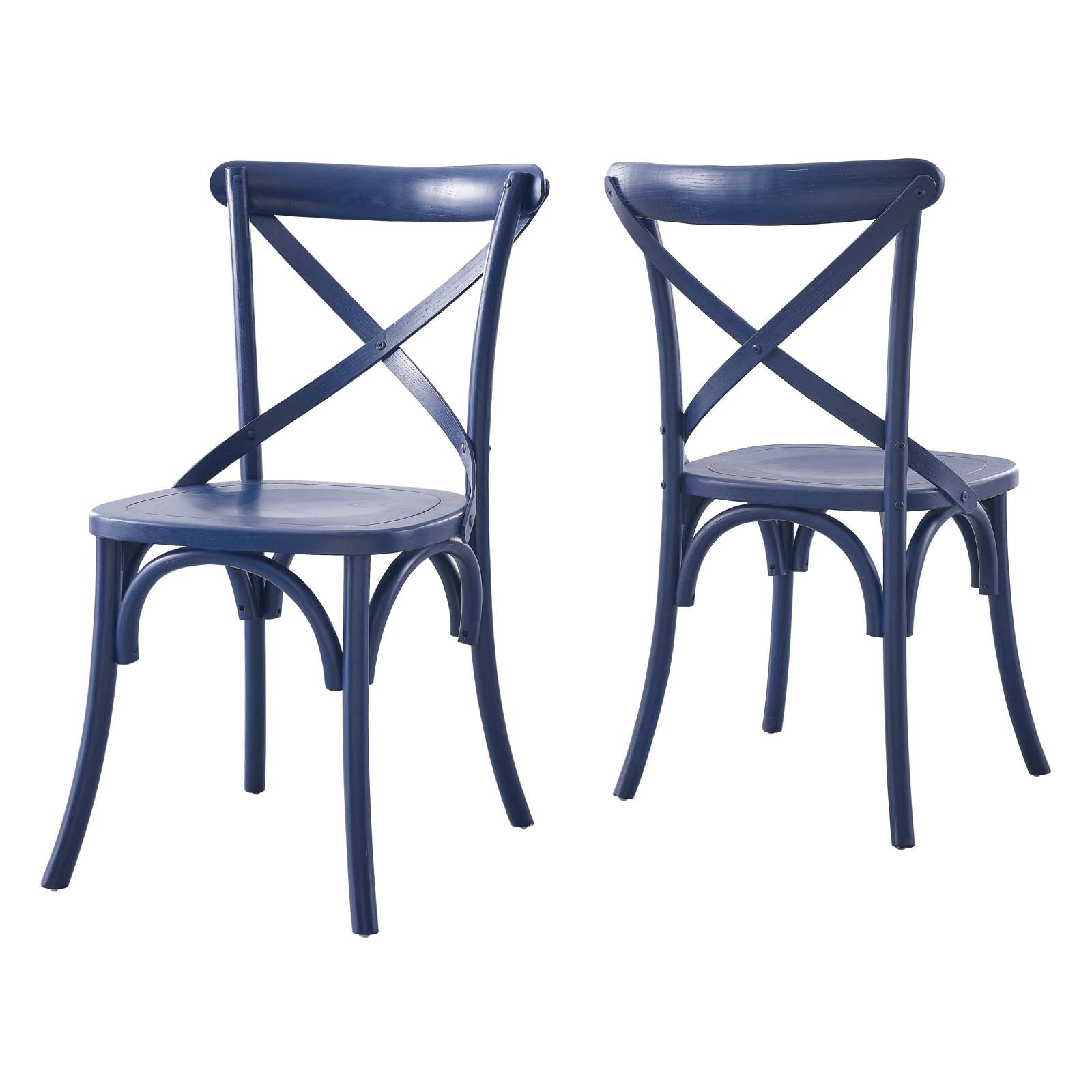Modway Dining Chairs - Gear Dining Side Chair Midnight Blue 34.5"H