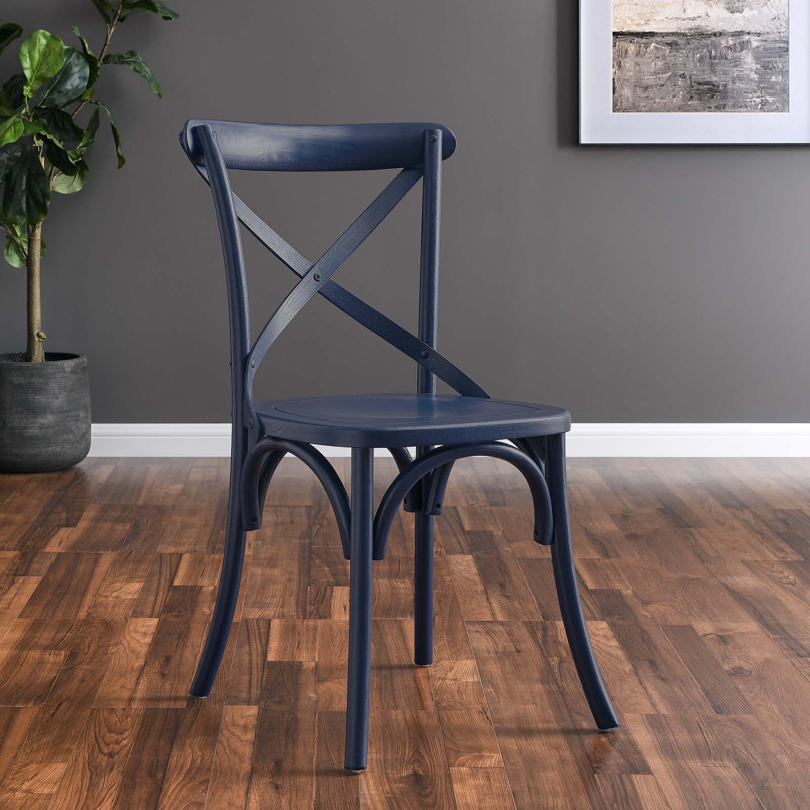 Modway Dining Chairs - Gear Dining Side Chair Midnight Blue 34.5"H