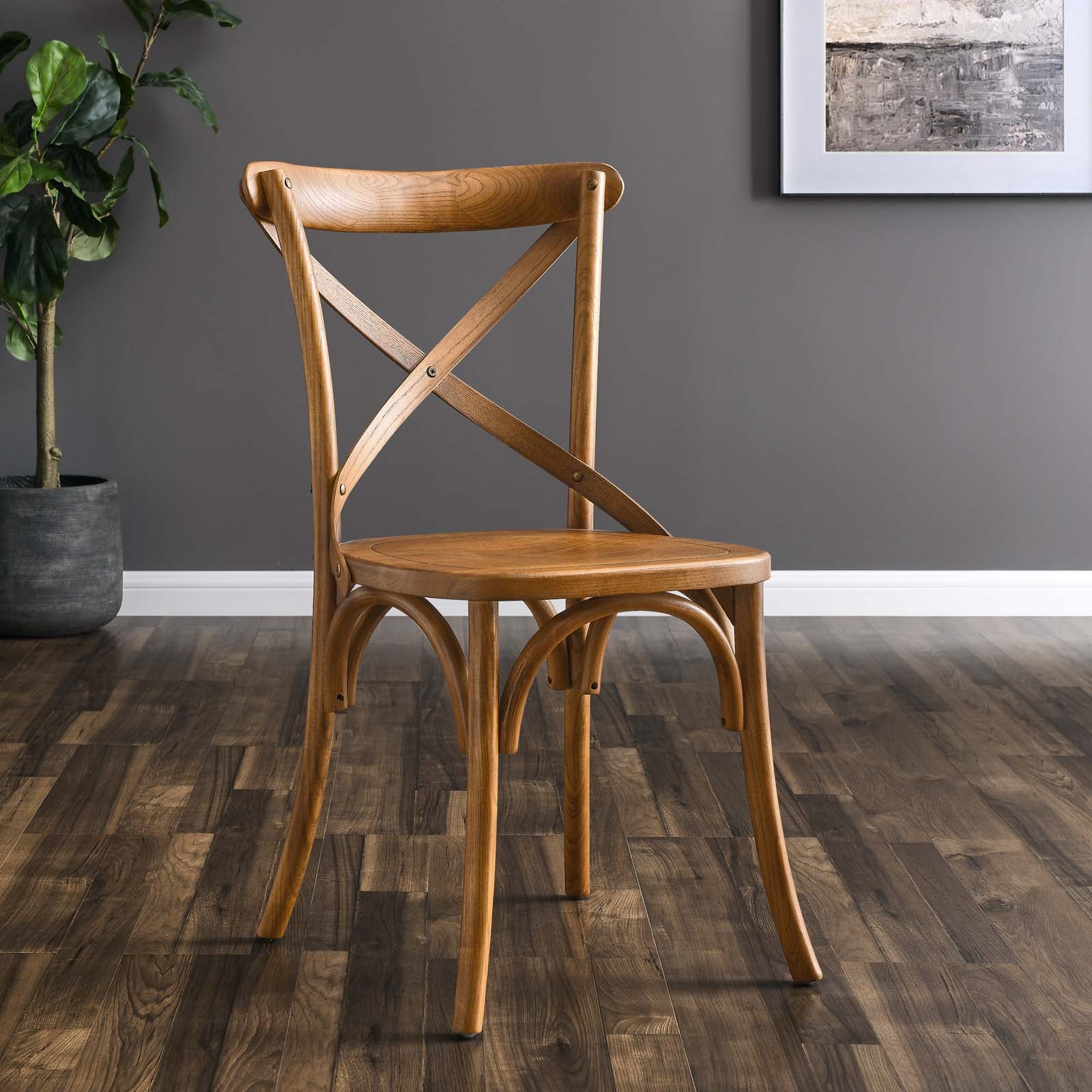 Modway Dining Chairs - Gear Dining Side Chair Walnut 34.5"H