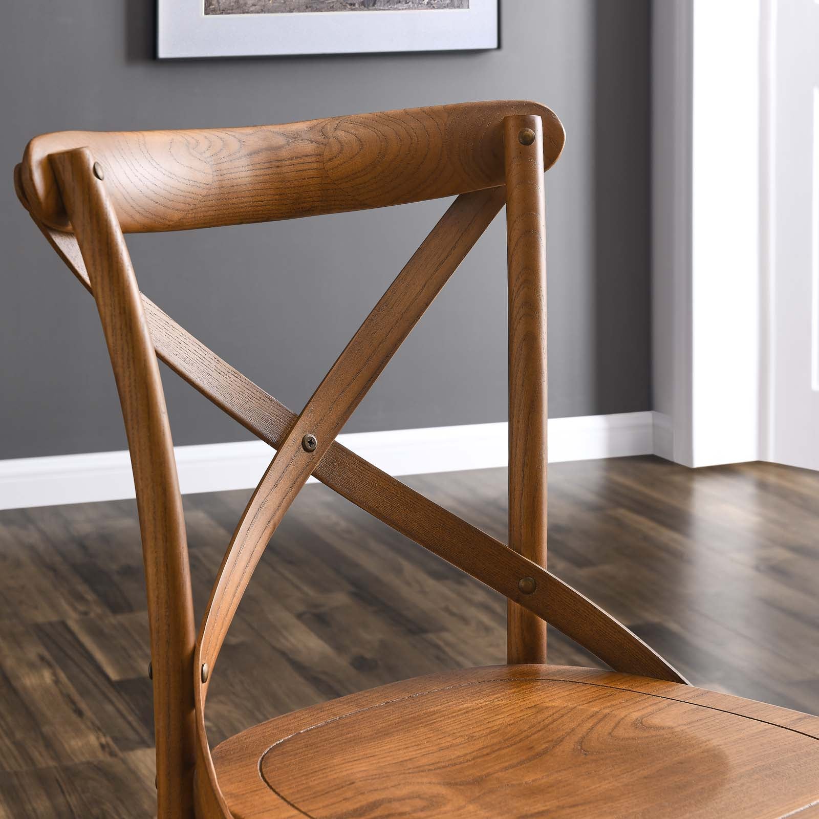 Modway Dining Chairs - Gear Dining Side Chair Walnut 34.5"H
